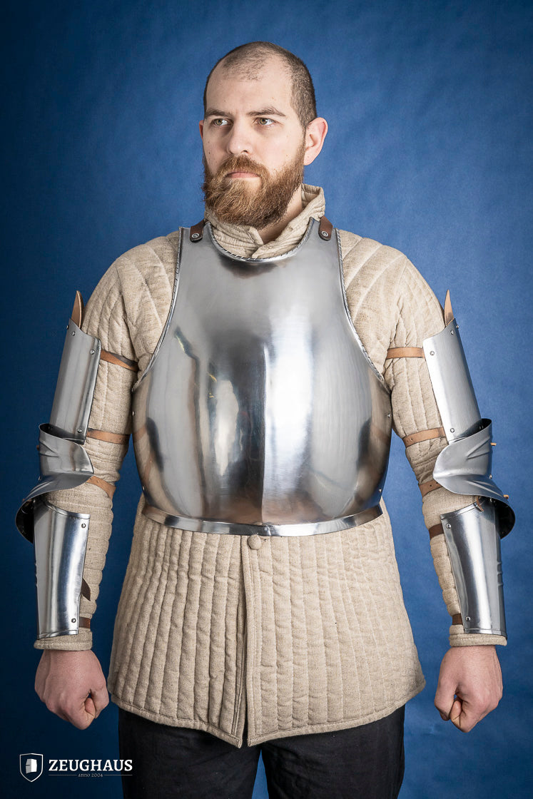 Armadura de brazo alemana del siglo XV, 1,2 mm pulida