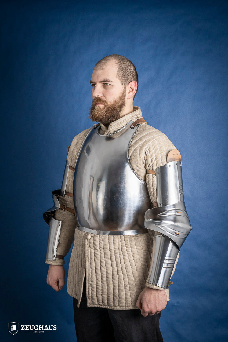 Armadura de brazo alemana del siglo XV, 1,2 mm pulida