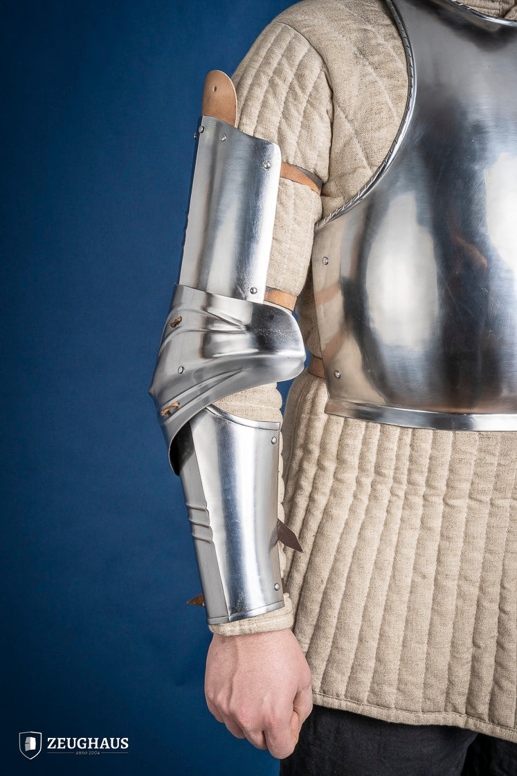 Armadura de brazo alemana del siglo XV, 1,2 mm pulida