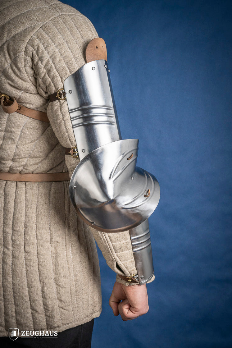 Armadura de brazo alemana del siglo XV, 1,2 mm pulida
