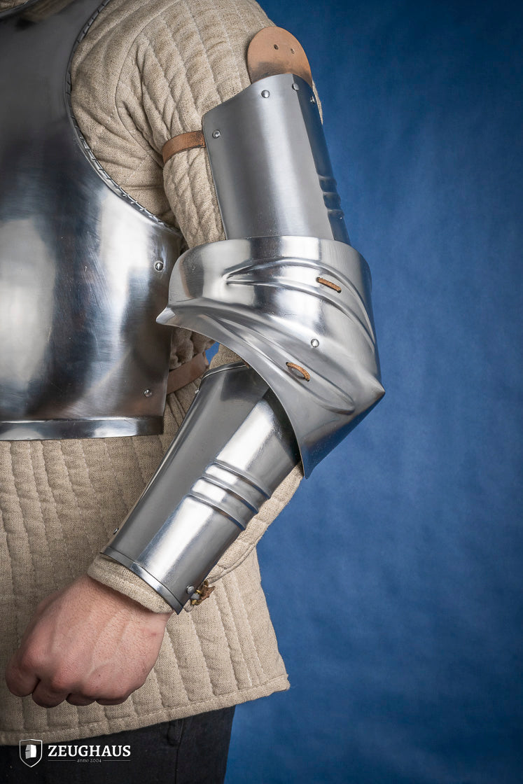 Armadura de brazo alemana del siglo XV, 1,2 mm pulida