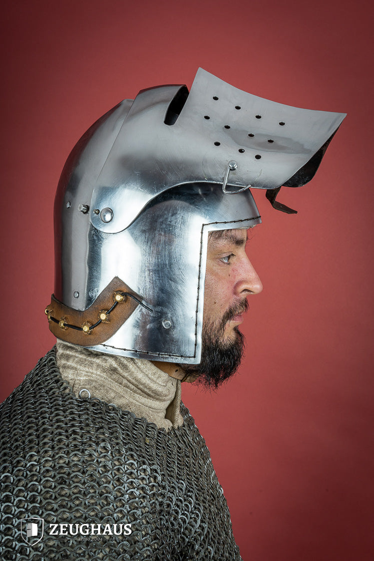 Casco Bacinete con Visera Completa de 2mm Pulido