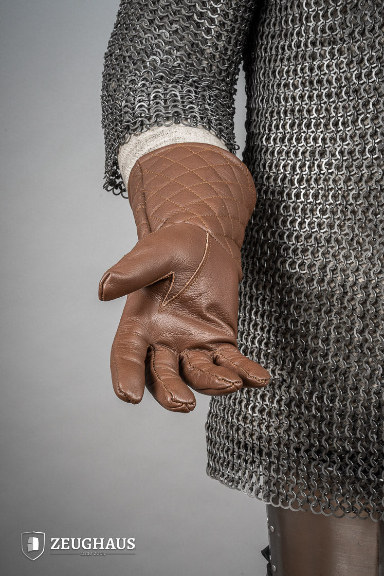 Leather Gloves Brown 