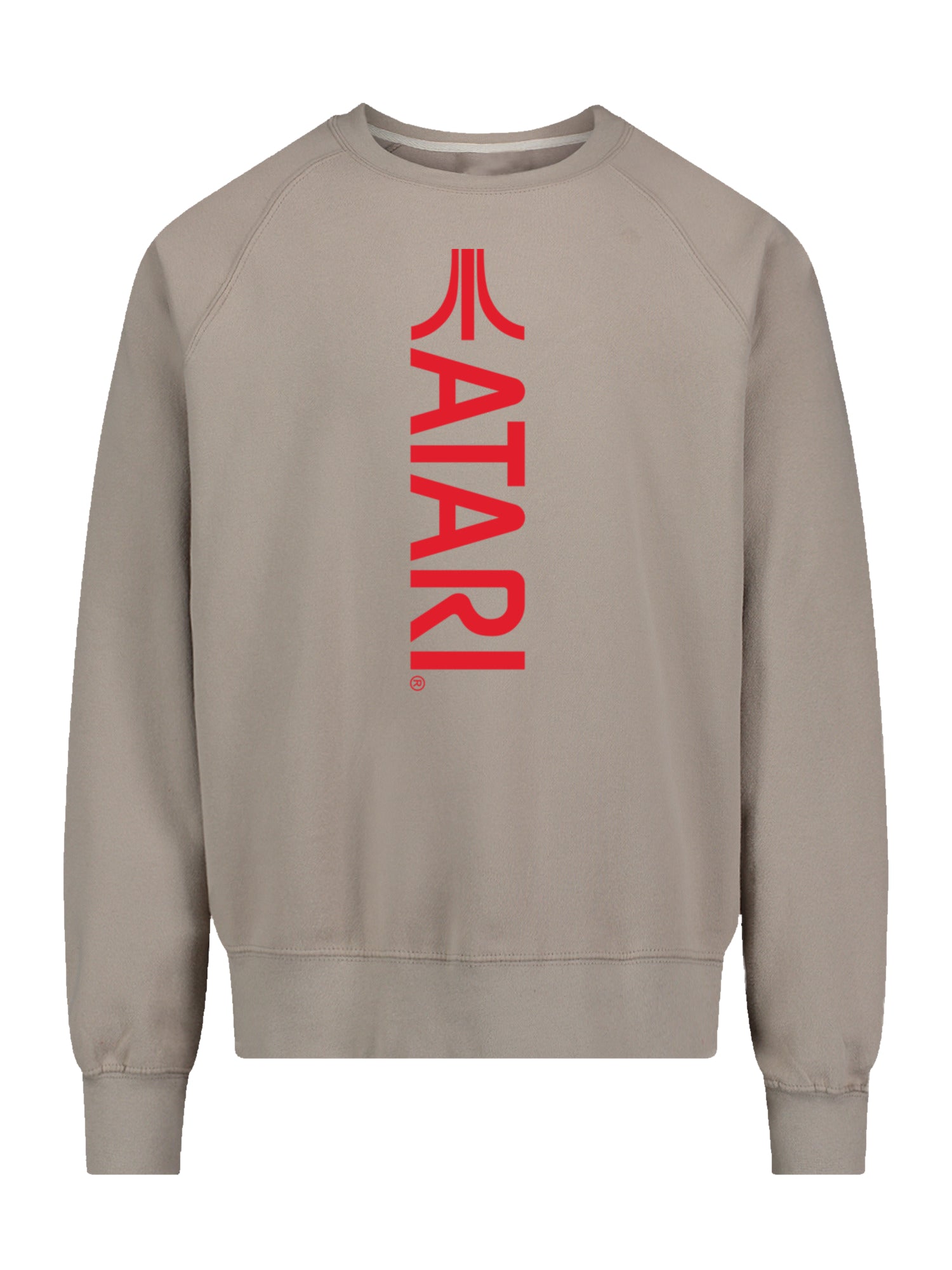 Juegos Atari Logotipo Vertical Red Retro Gaming con Vintage Fleece Raglan Crew