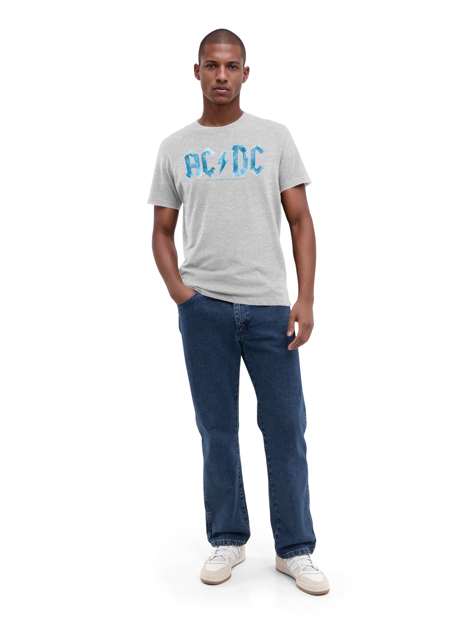 ACDC Herren T-Shirt mit blauem Eis-Logo