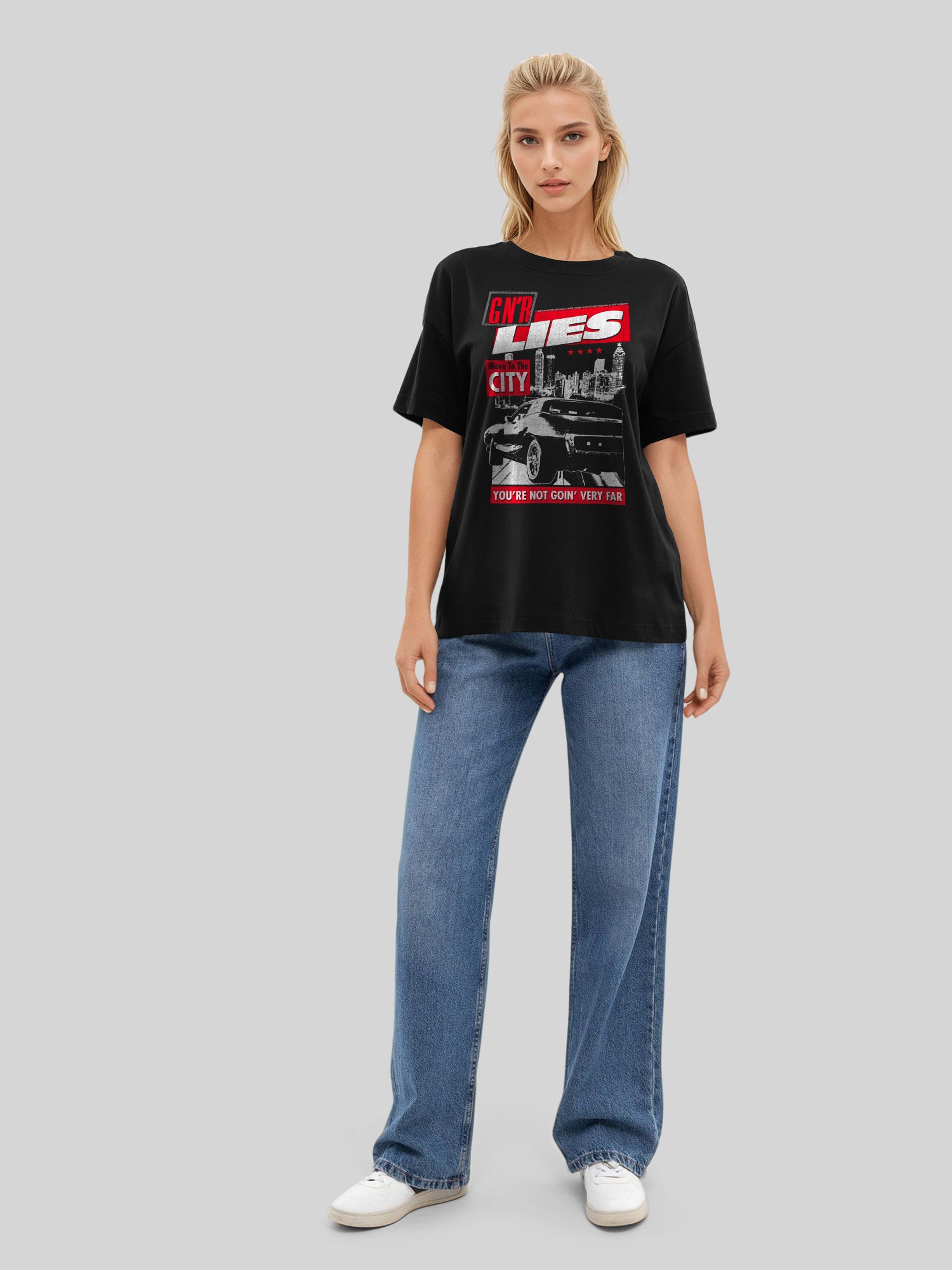 Guns N 'Roses Lies City | Tee de gran tamaño para mujeres