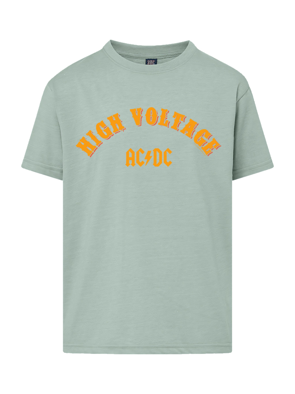 Colegiato de alto voltaje de AC/DC con camiseta de amigo juvenil