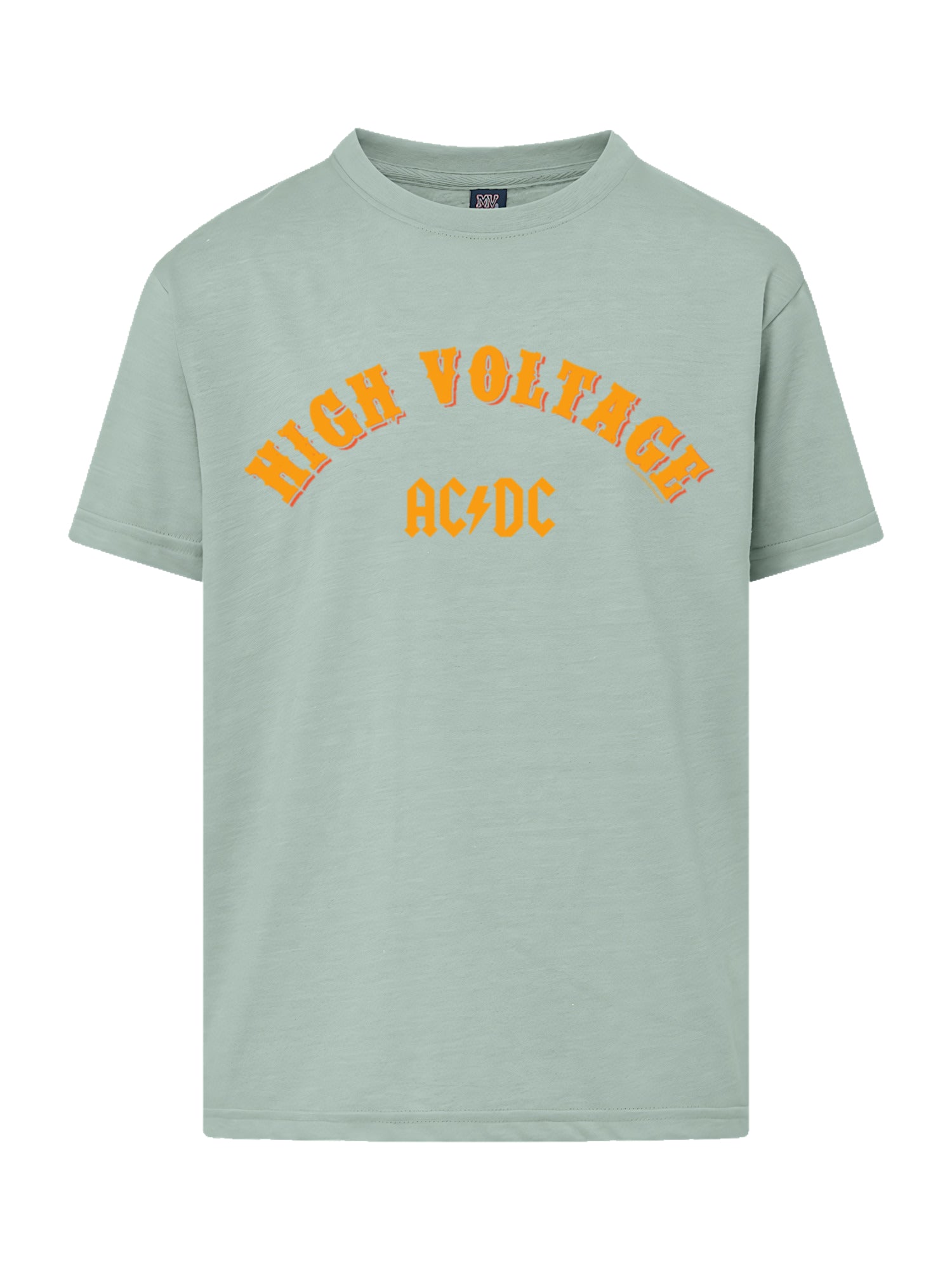 Colegiato de alto voltaje de AC/DC con camiseta de amigo juvenil