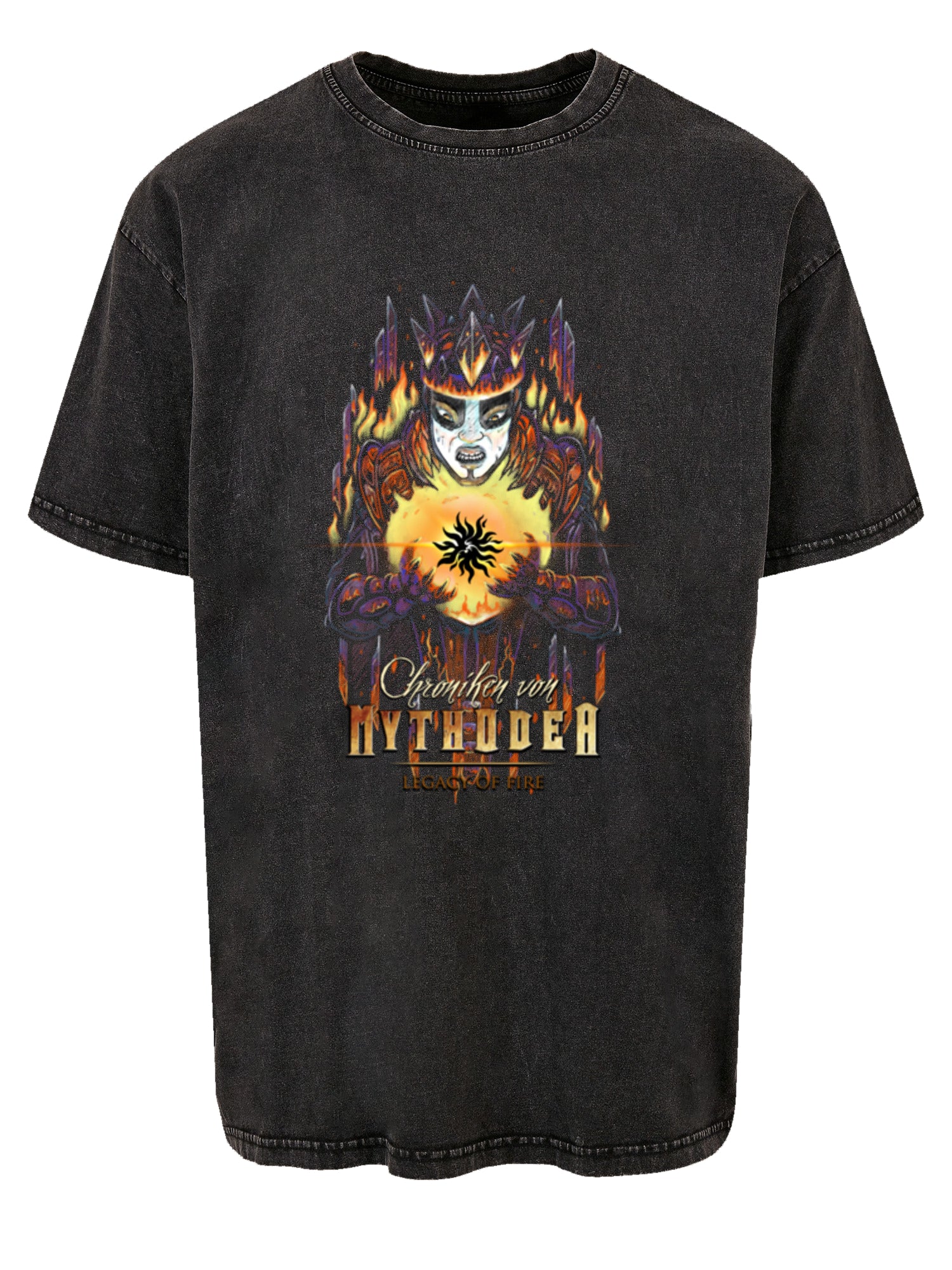 Chroniken 2025 mit säurwäschen schwerem übergroßem T -Shirt