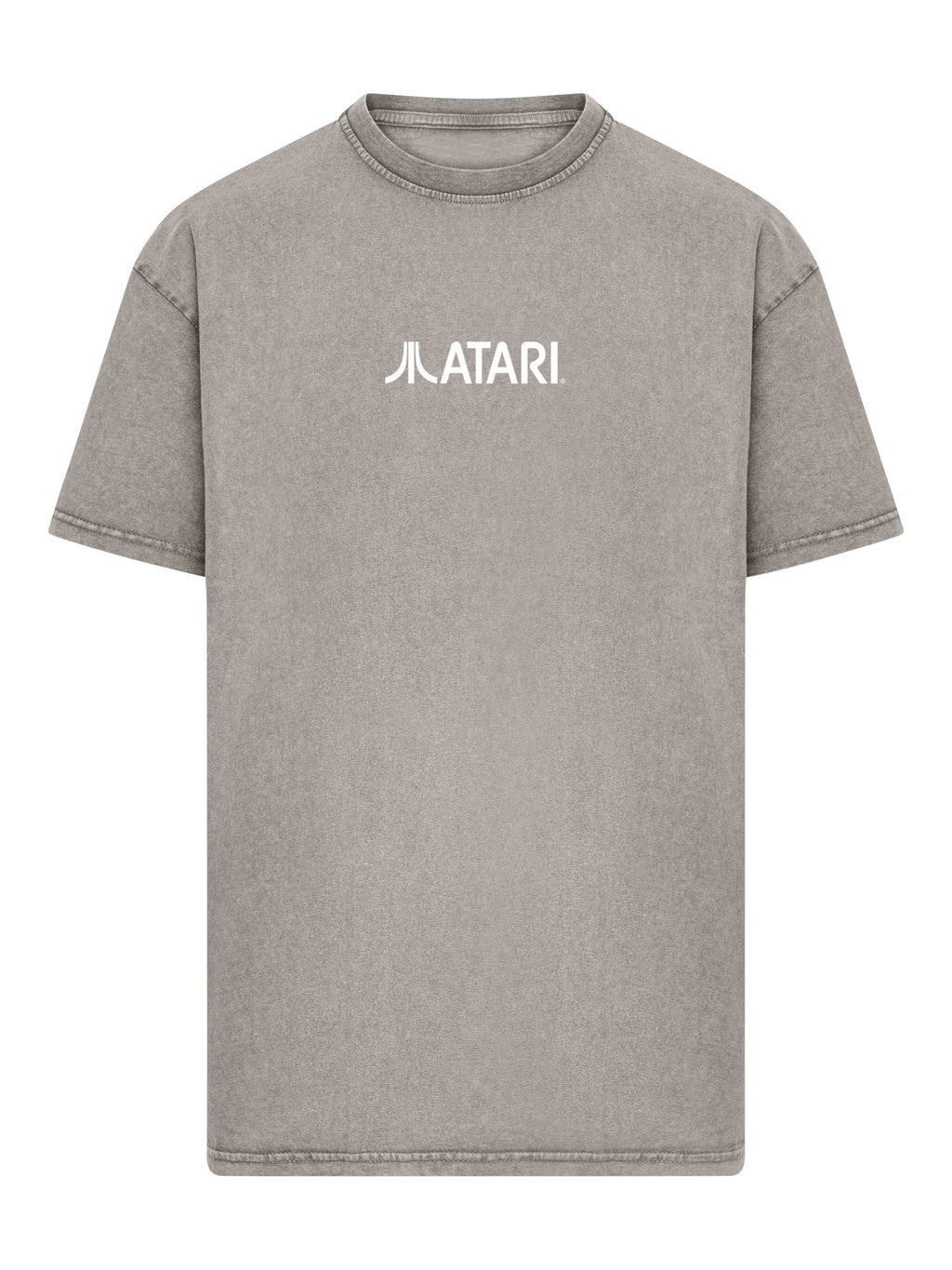 Logotipo de Atari Games White Retro Gaming Horizontal y Atari Gravitar Box Cover con camiseta de gran tamaño pesado de ácido