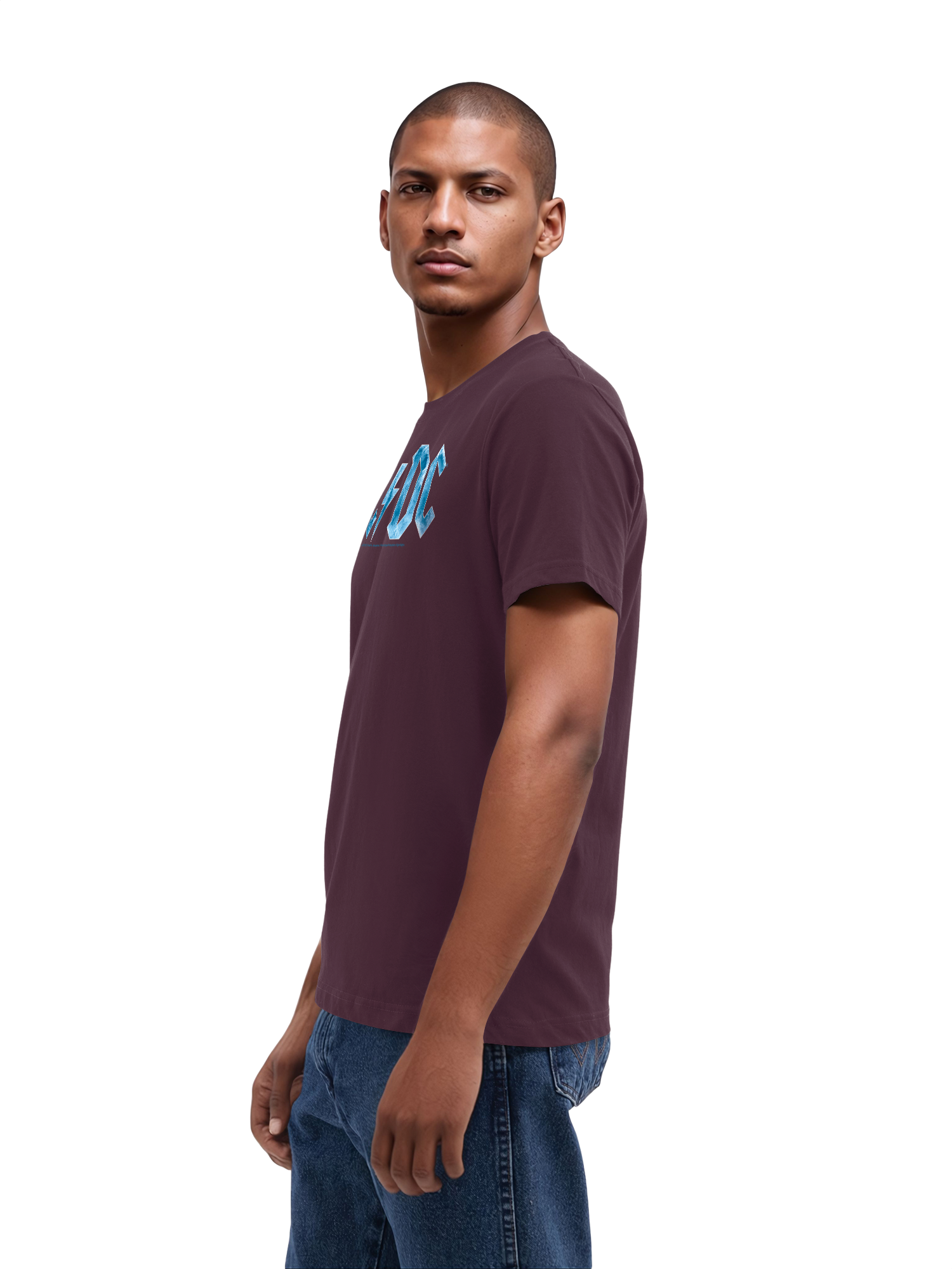 ACDC Herren T-Shirt mit blauem Eis-Logo