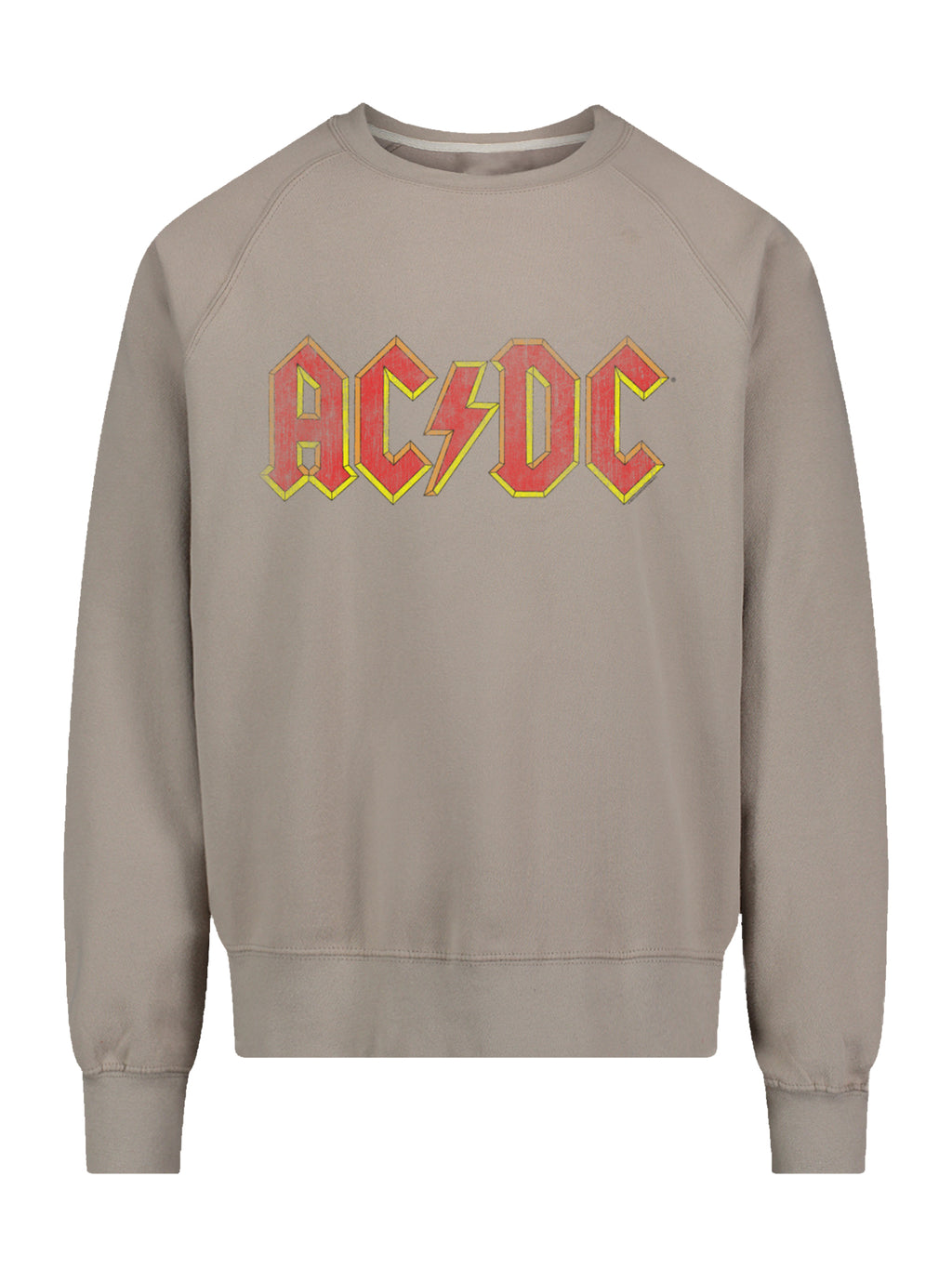 AC/DC Distressed Red Logo with Vintage Fleece Raglan Crew