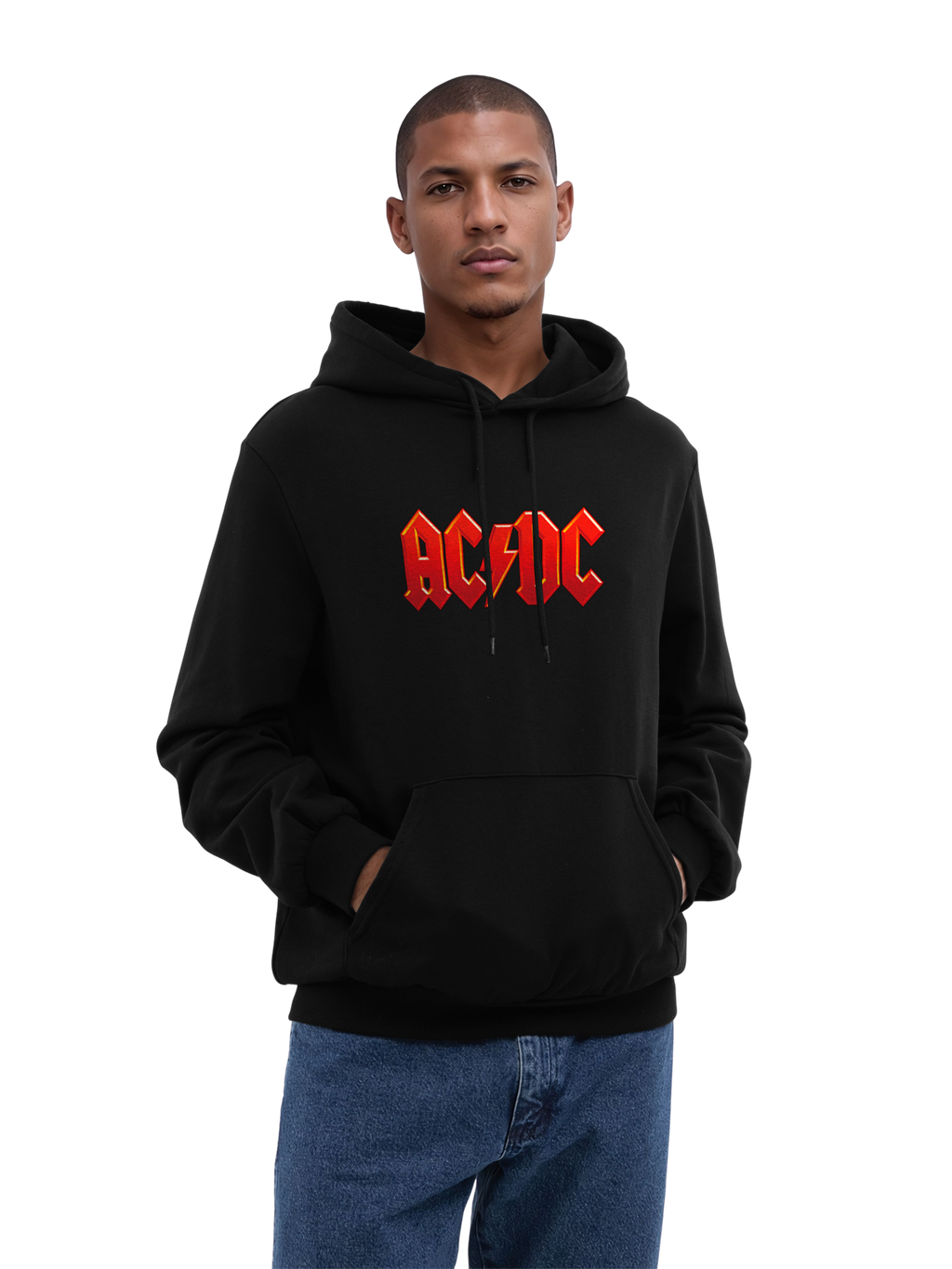 ACDC Dunkelrotes Logo Herren Hoodie