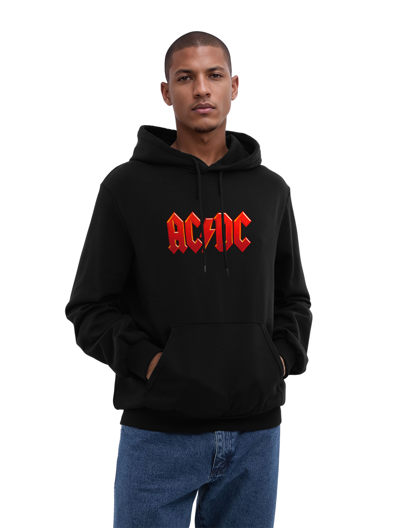 ACDC Dunkelrotes Logo Herren Hoodie