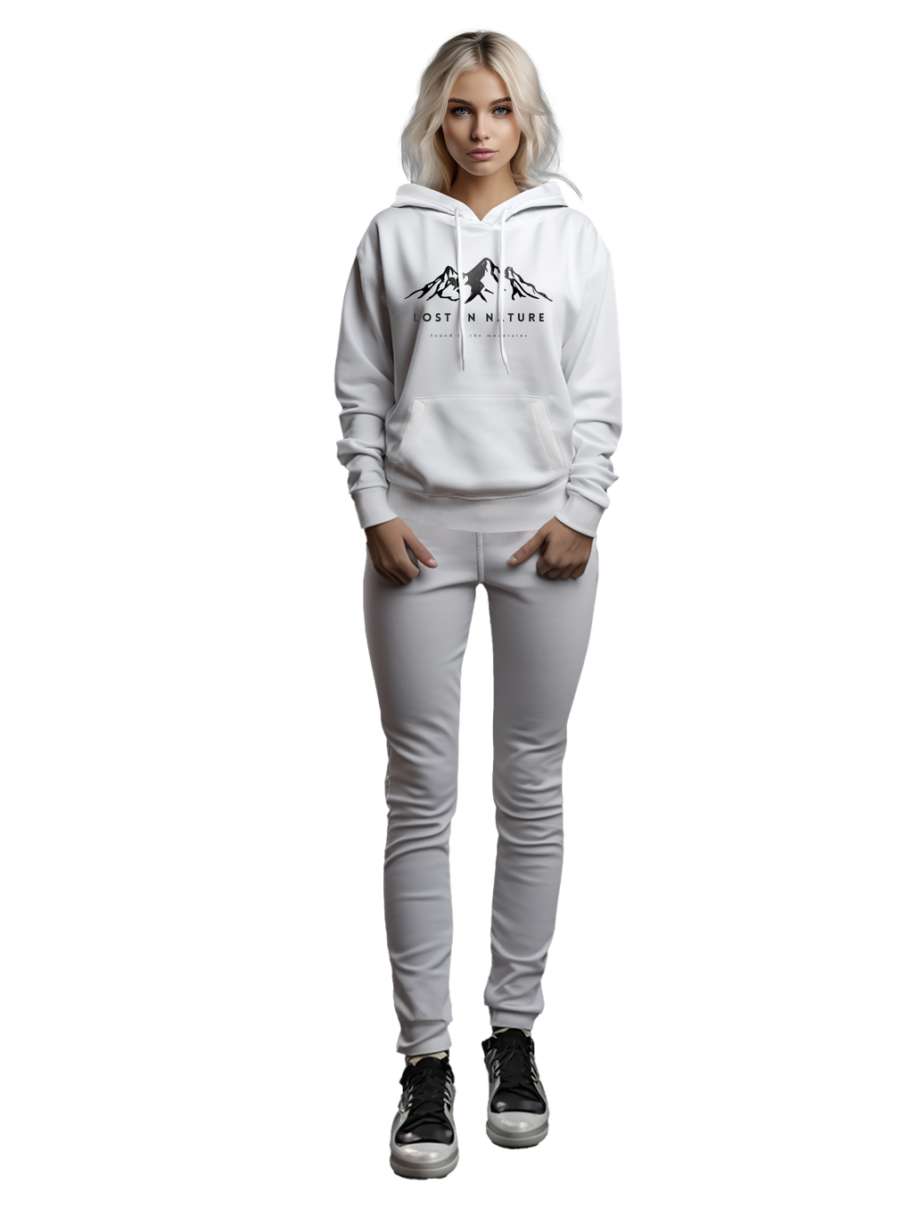 Sweat à capuche lourde perdu dans la nature