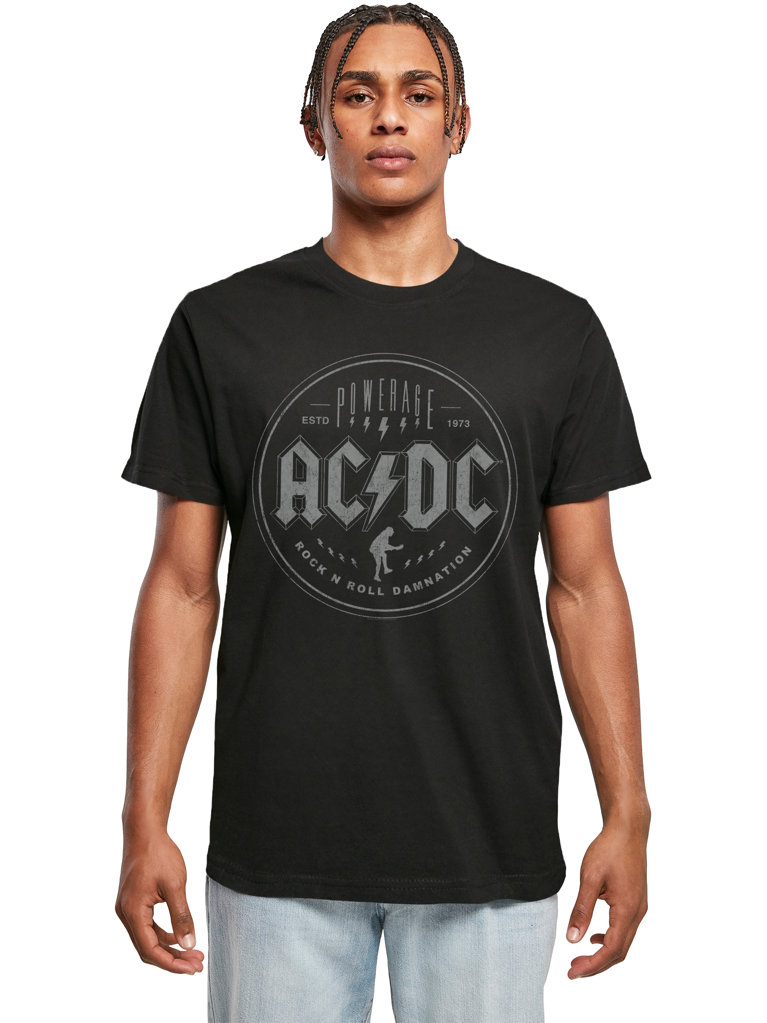 ACDC Rock n Roll Damnation con camiseta redonda de cuello