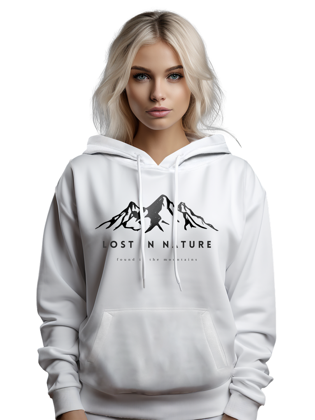 Sweat à capuche lourde perdu dans la nature