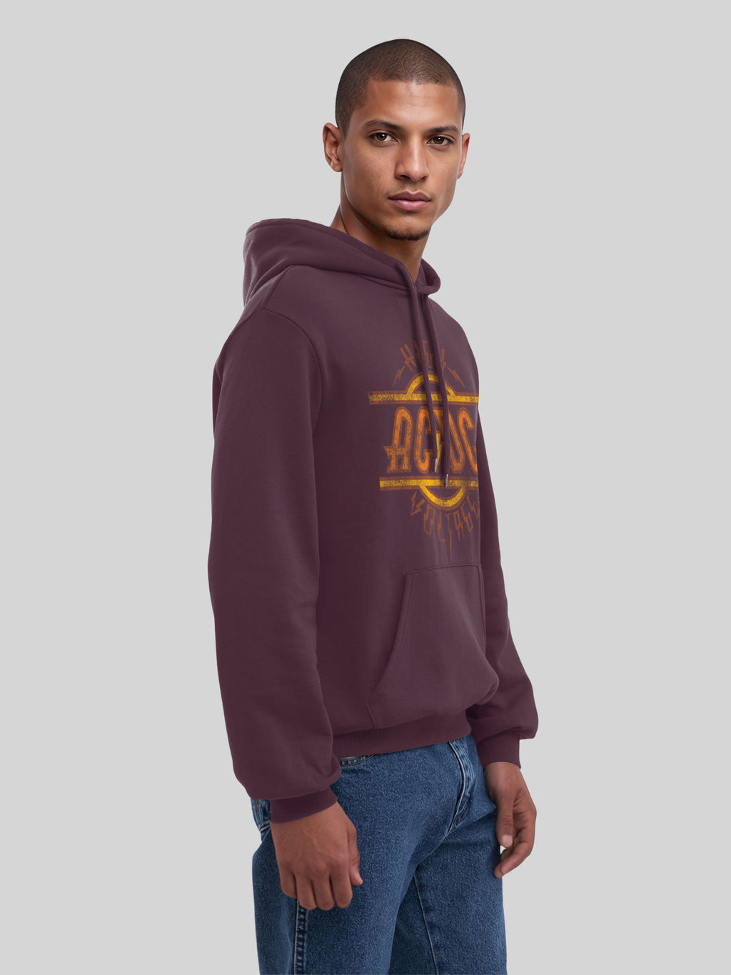 AC / DC Logo haute tension Sweat à capuche organique pour hommes en détresse