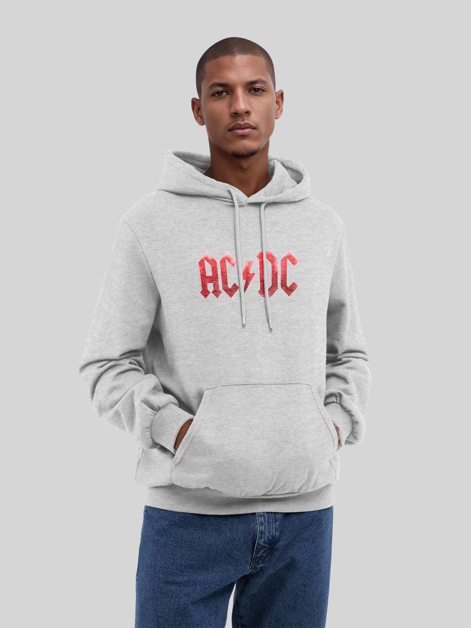 ACDC Red Ice Logotipo con Blanks True | Sudadera con capucha regular para hombres