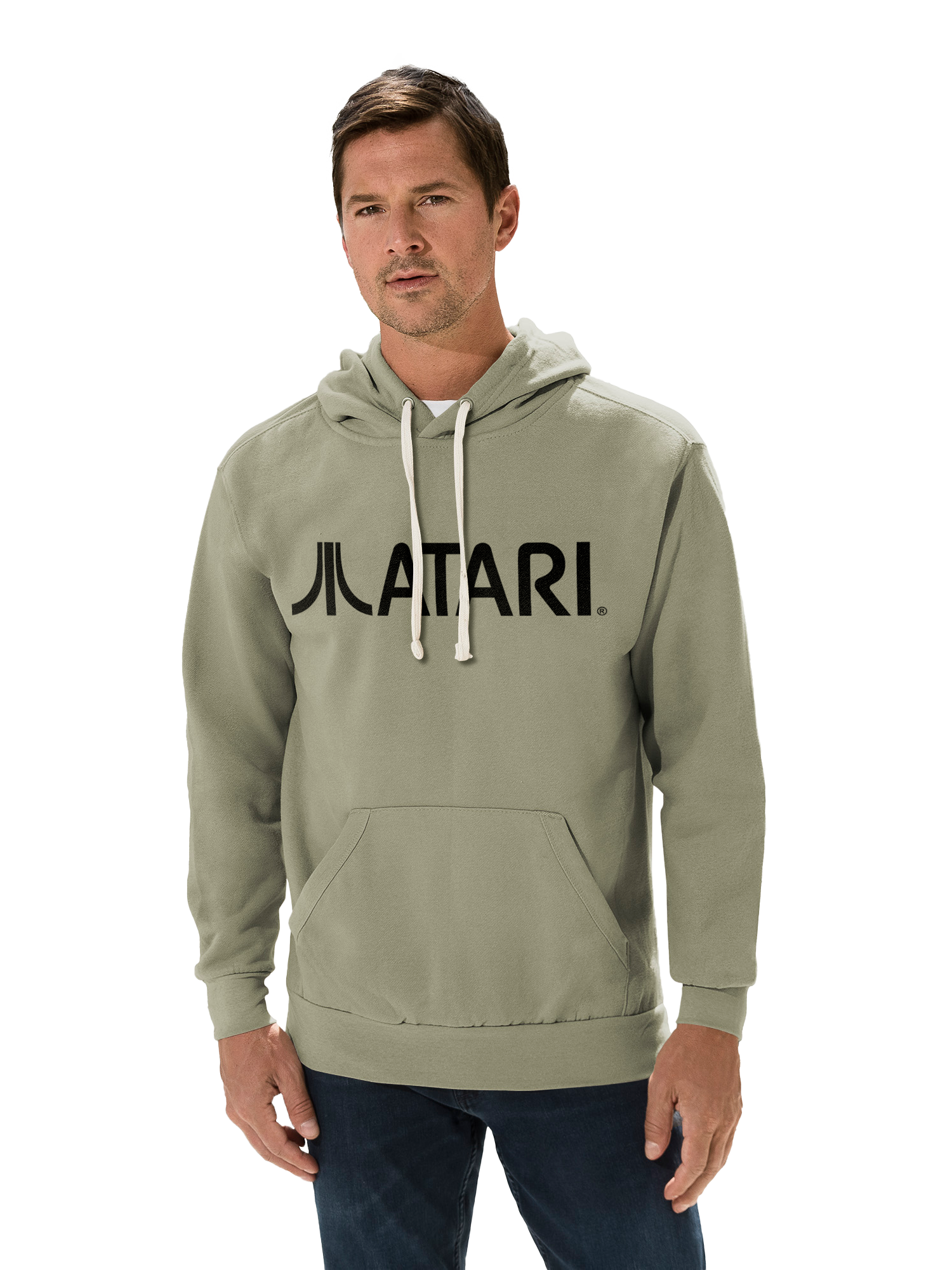 Atari Games Logo Black Retro Gaming Horizontal mit Vintage Fleece Hood