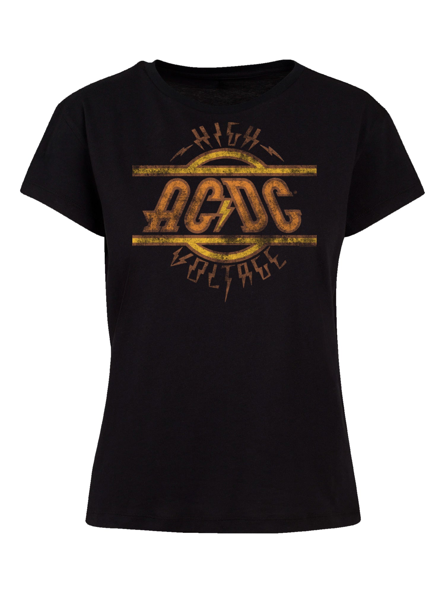 AC/DC High Voltage Logo Distressed Ladies Box T-Shirt