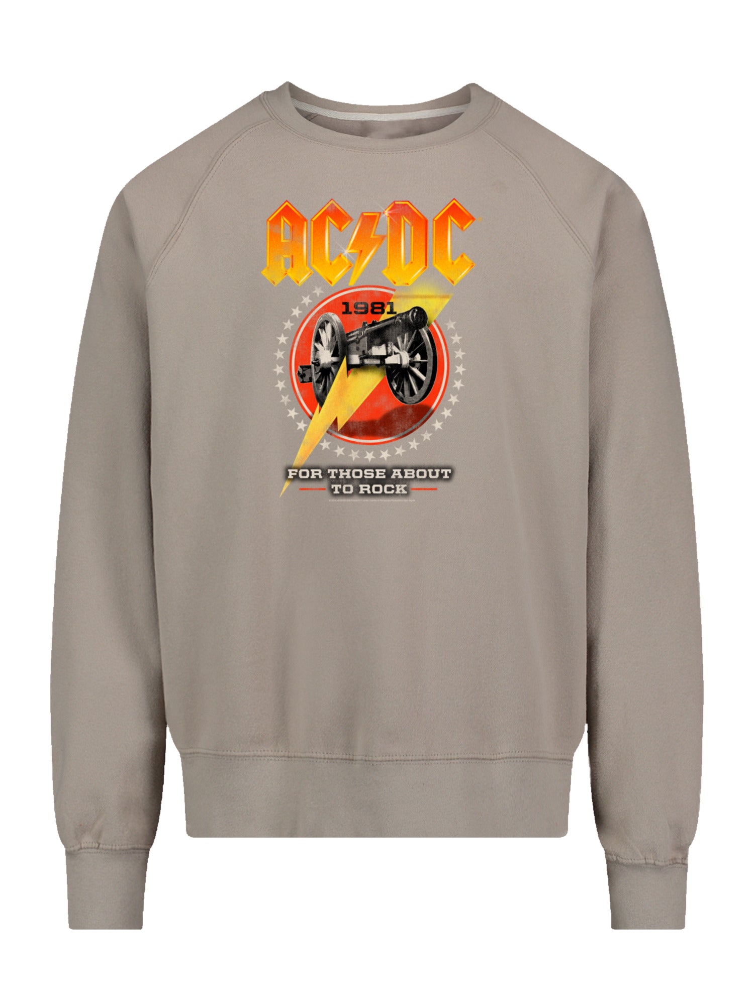 ACDC For Those About To Rock 1981 with Vintage Fleece Raglan Crew