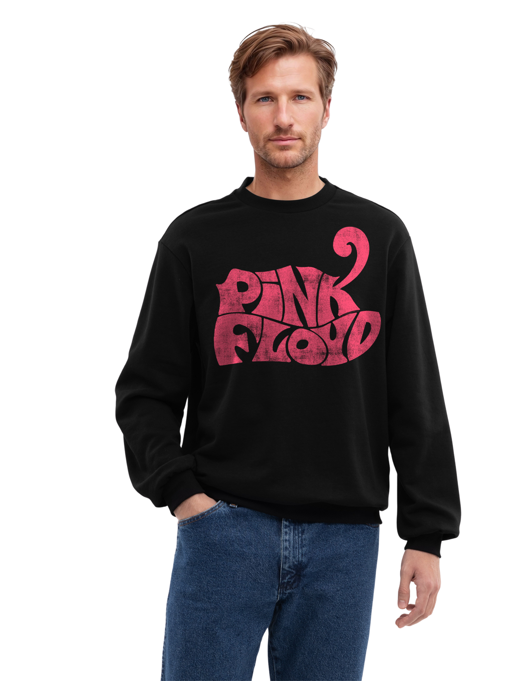 Pink Floyd Retro Logo Navy Men's Organic Sweatshirt