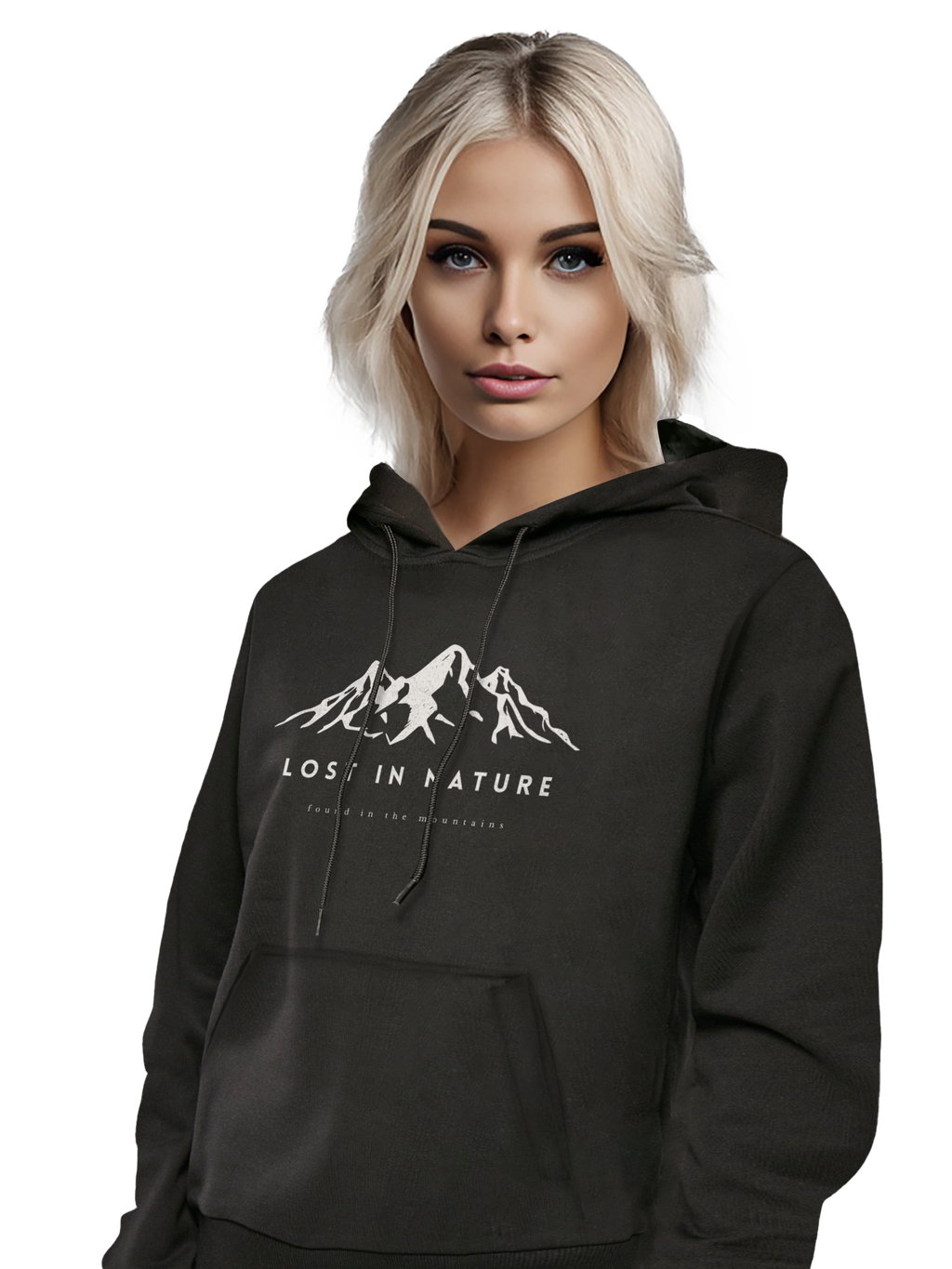 Sweat à capuche lourde perdu dans la nature