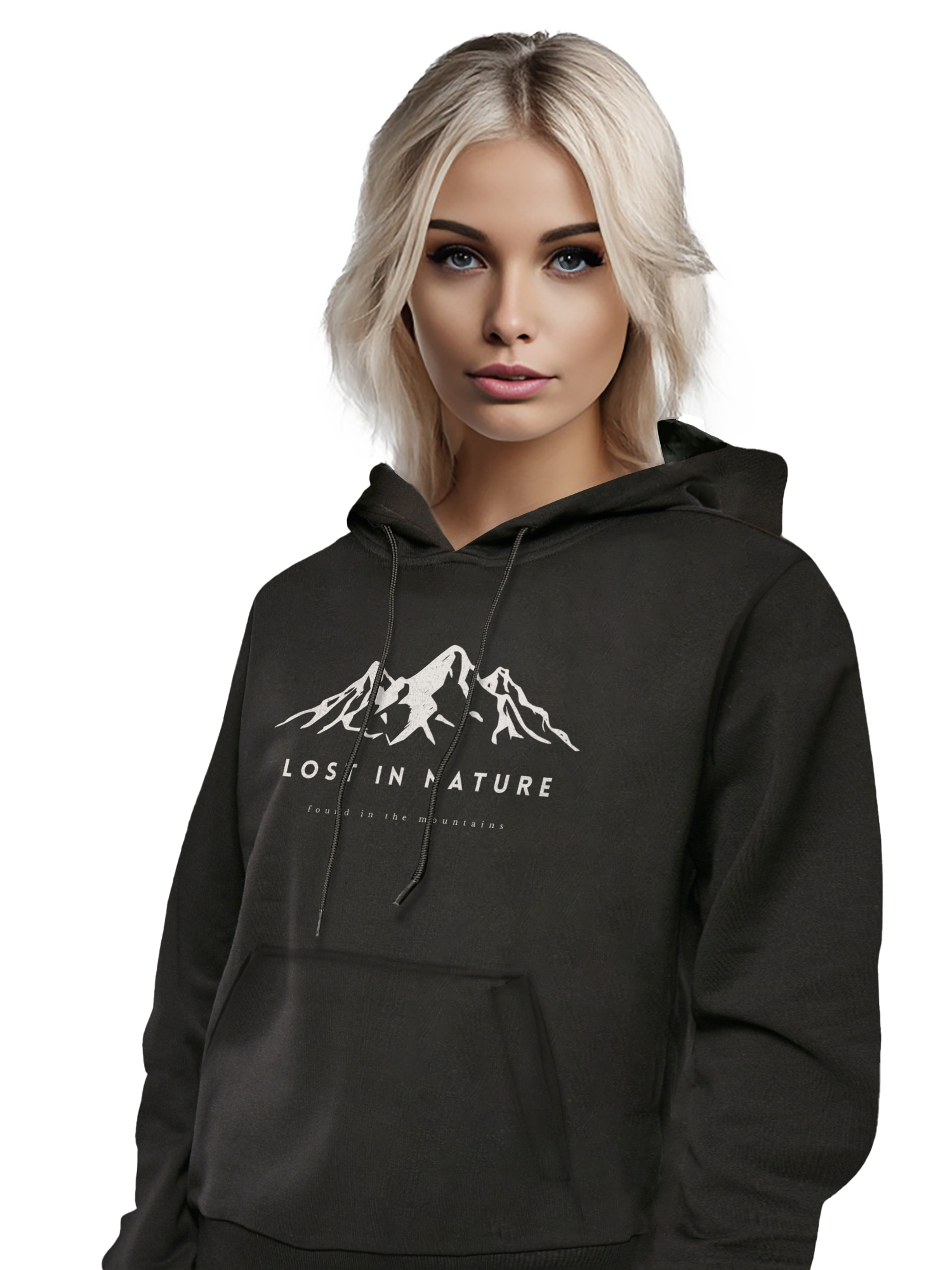 Sweat à capuche lourde perdu dans la nature