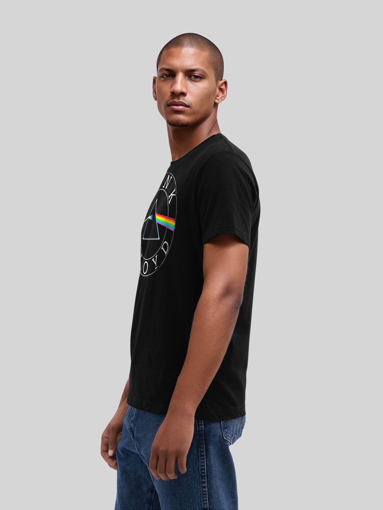 Pink Floyd Prism Circle Logo with True Blanks | Mens Regular Tee
