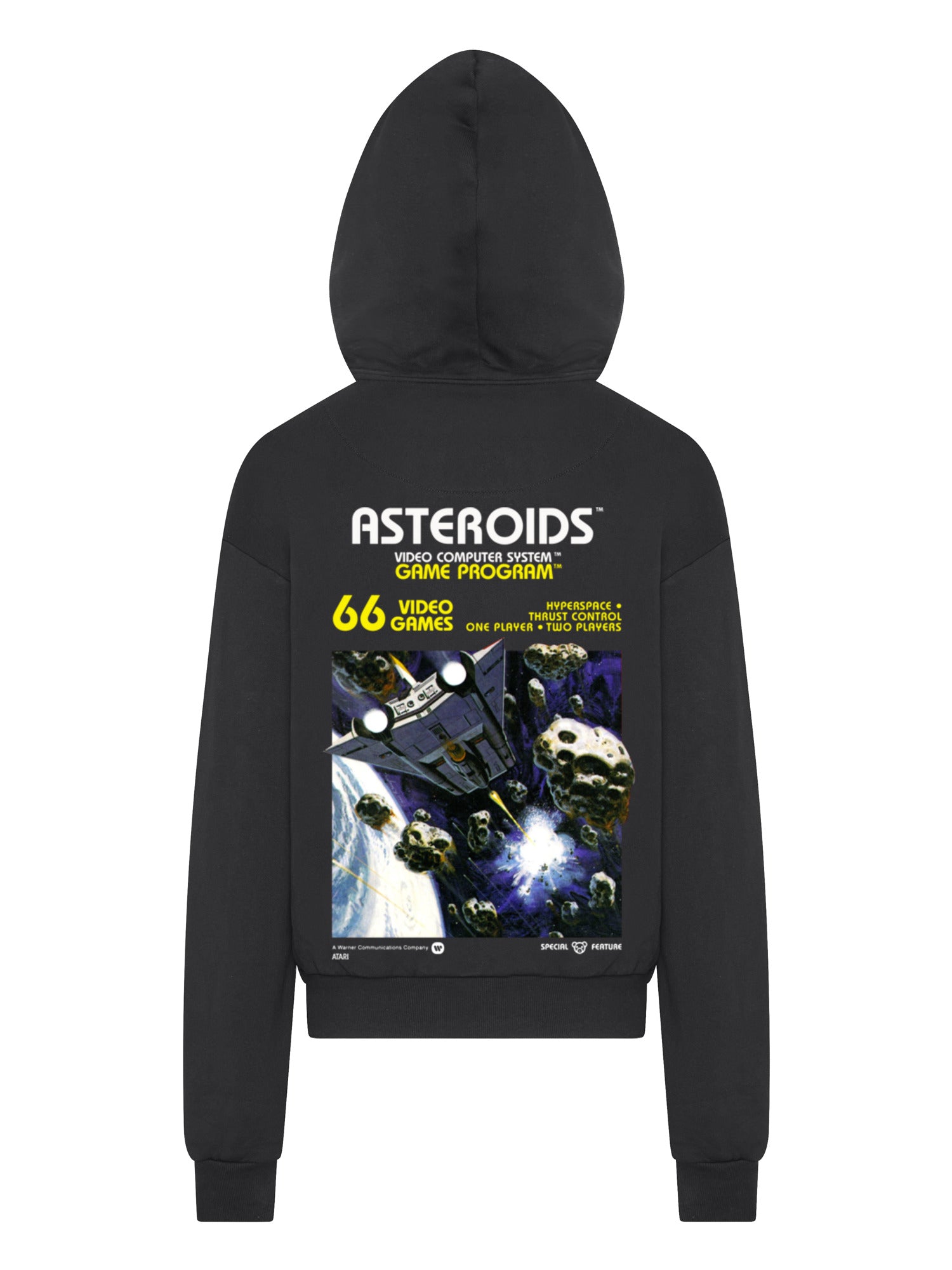 Atari Games Logo White Retro Gaming Horizontal and Atari Asteroids Box Cover with Ultra Heavy Hoody