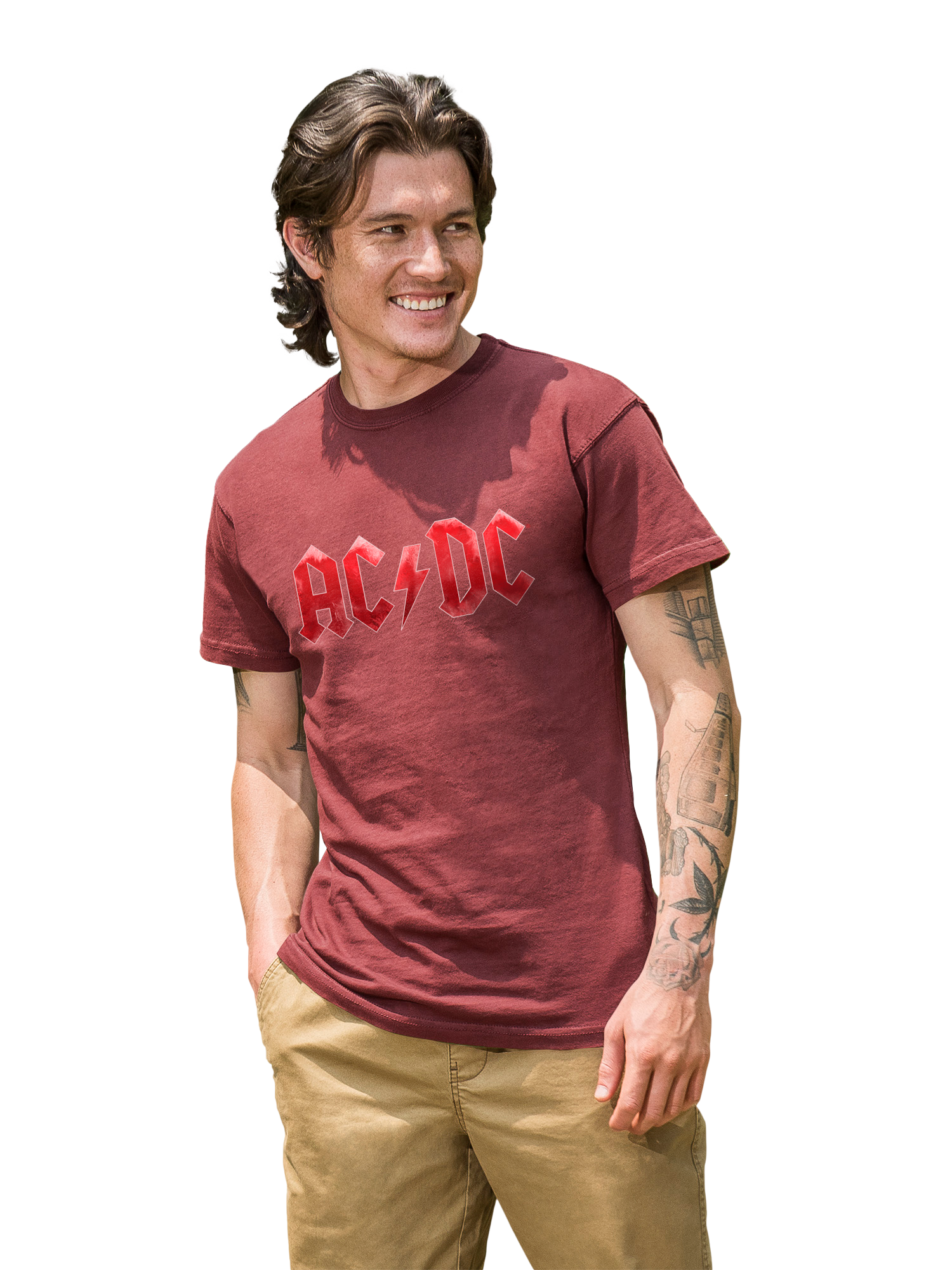 Logotipo de hielo rojo AC/DC con camiseta de color costero
