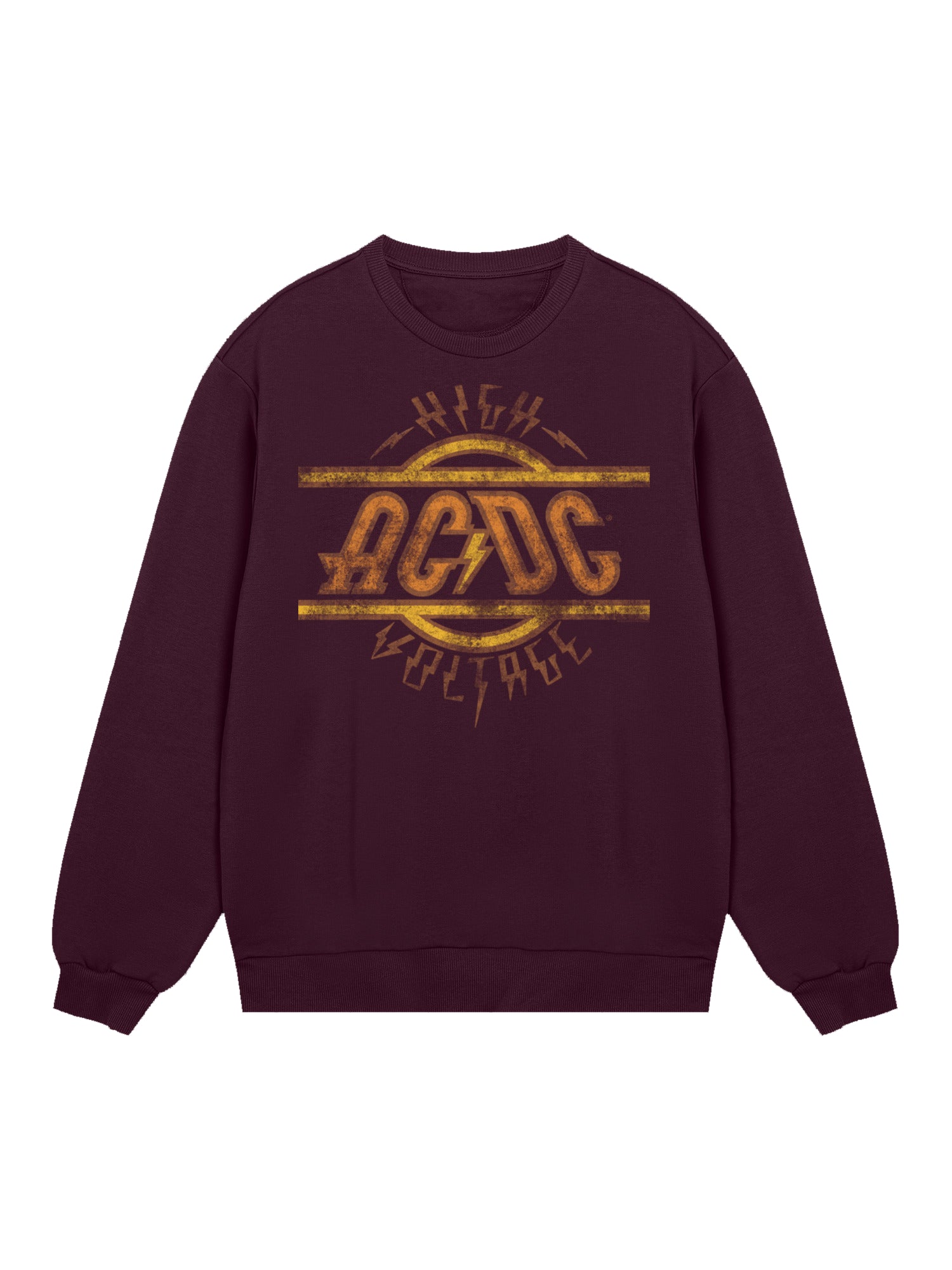 AC/DC High Voltage Logo Distressed Men's Organic Sweatshirt