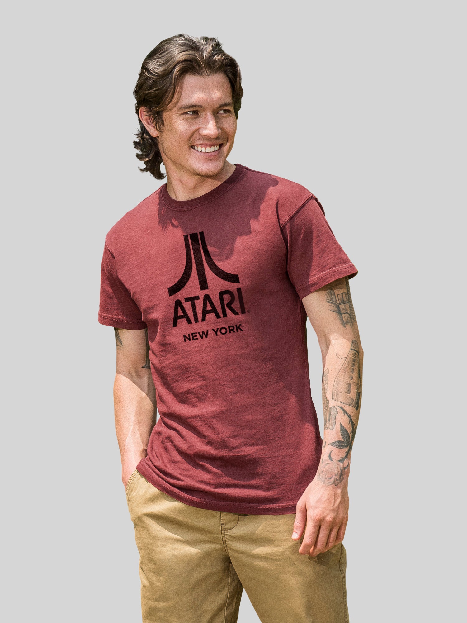 Atari USA NY black Retro Arcade Games with Coastal Color Tee