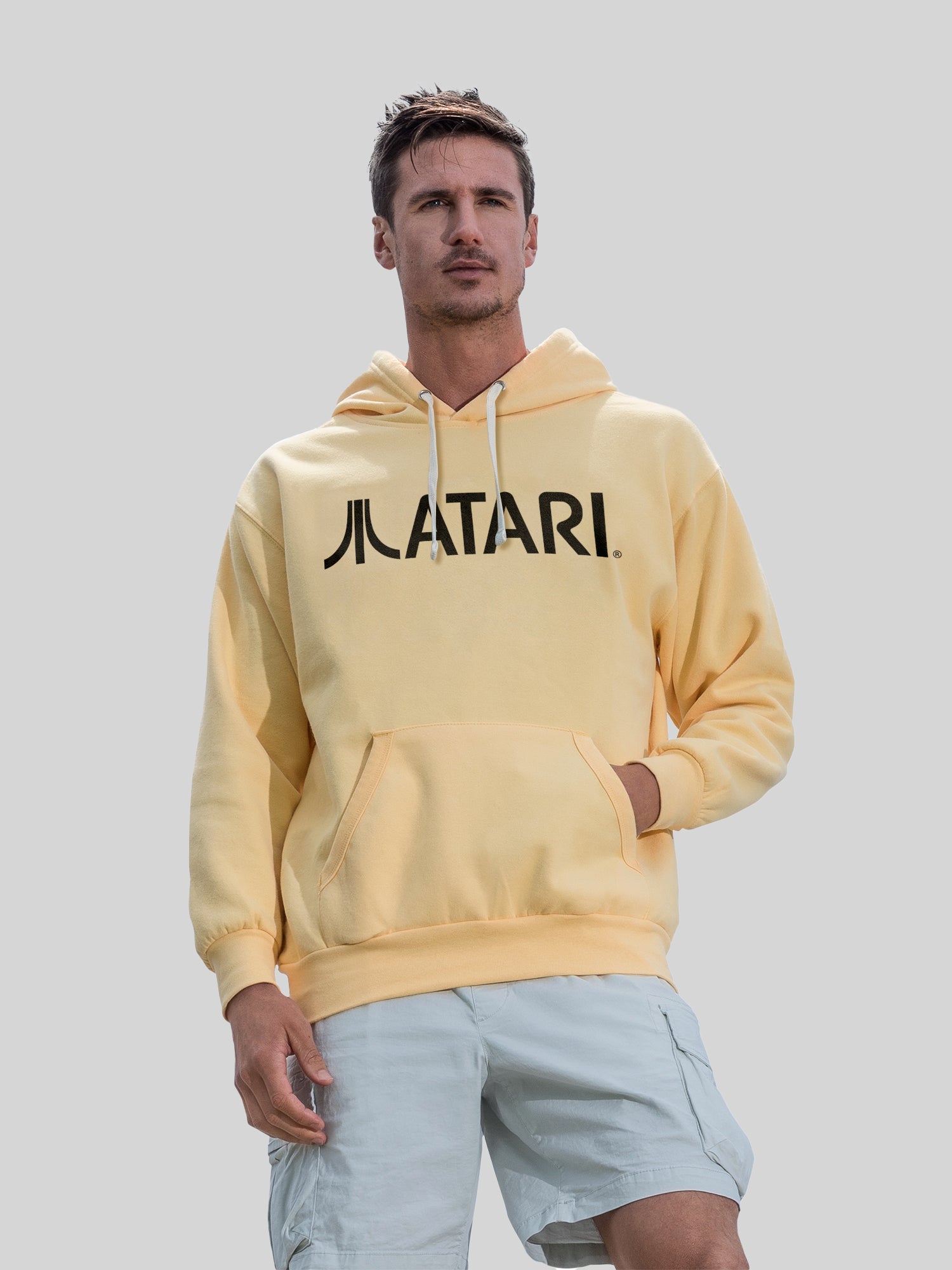 Atari Games Logo Black Retro Gaming Horizontal mit Vintage Fleece Hood