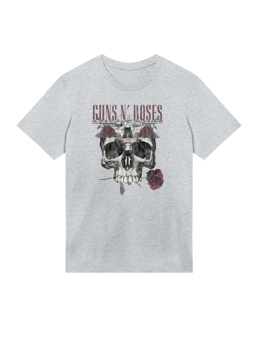 Guns n 'roses Roses Skull avec de vraies blancs | Tee-shirt régulier pour hommes