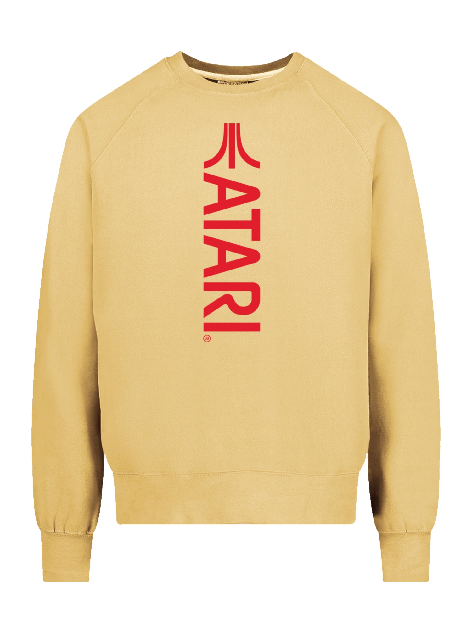 Juegos Atari Logotipo Vertical Red Retro Gaming con Vintage Fleece Raglan Crew