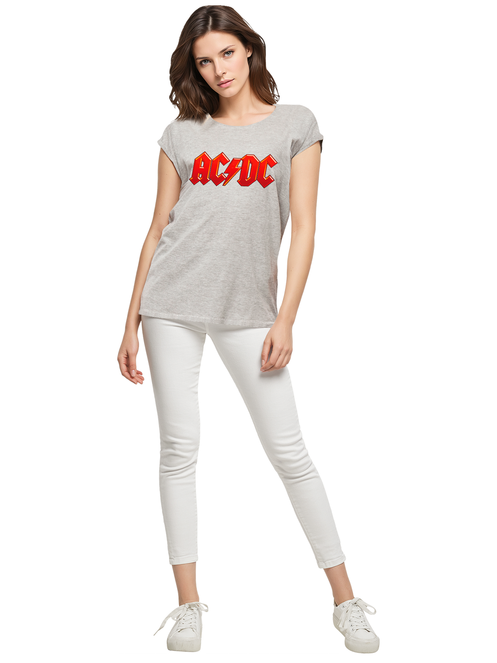 ACDC Dunkelrotes Logo Damen T-Shirt