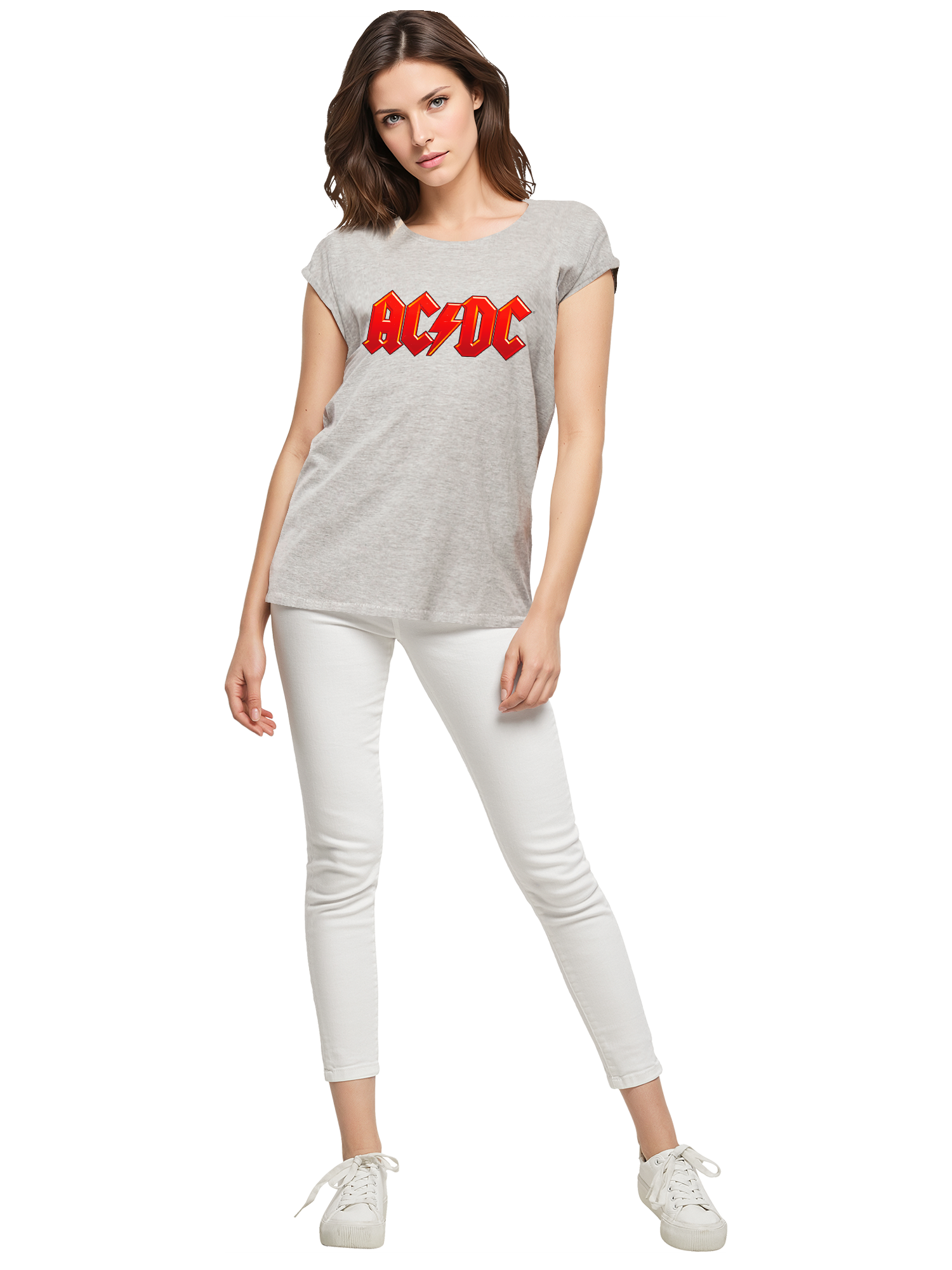 ACDC Dunkelrotes Logo Damen T-Shirt