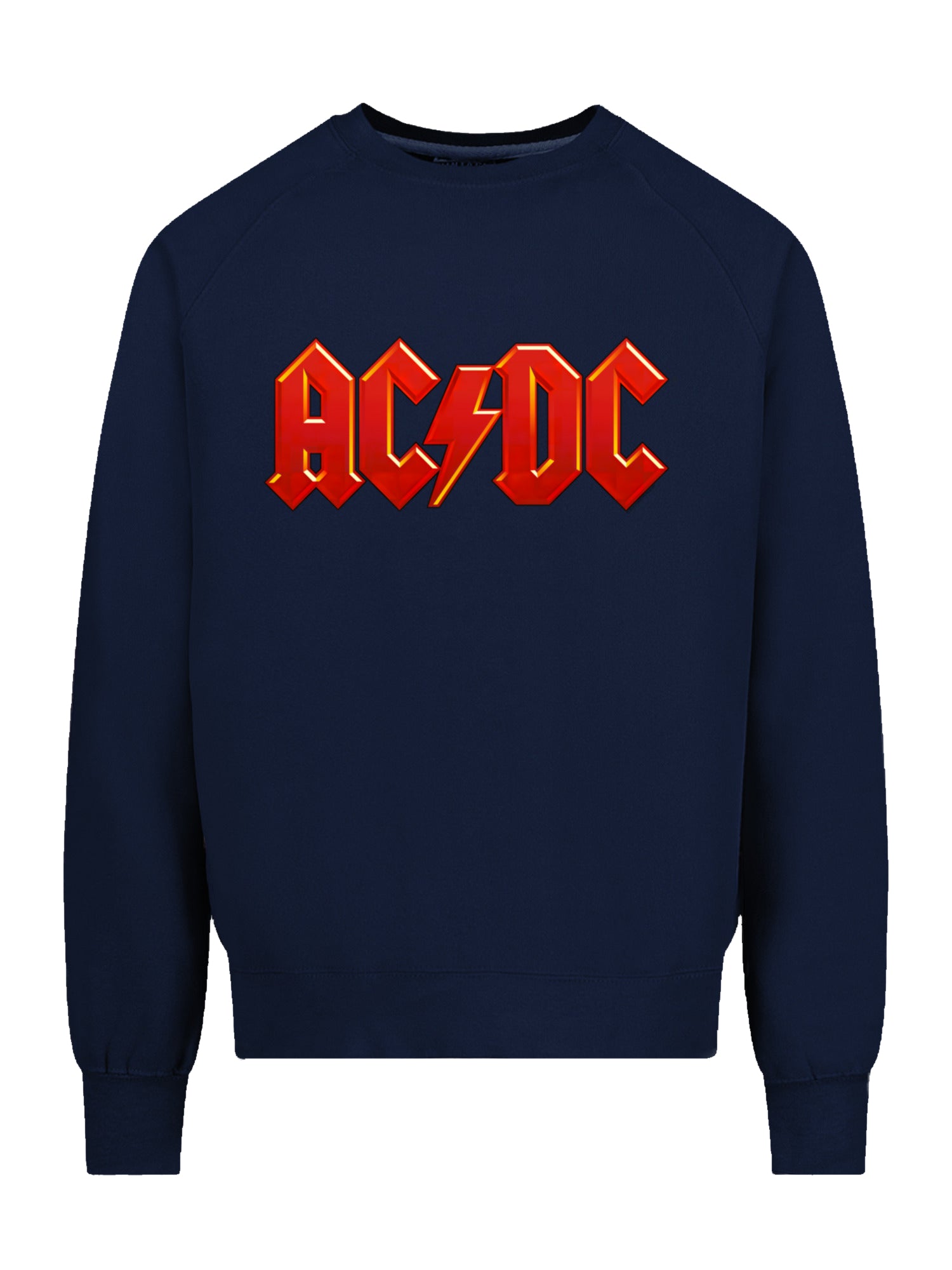 ACDC LOGO RED DARK AOP con tripulación de raglán de lana vintage