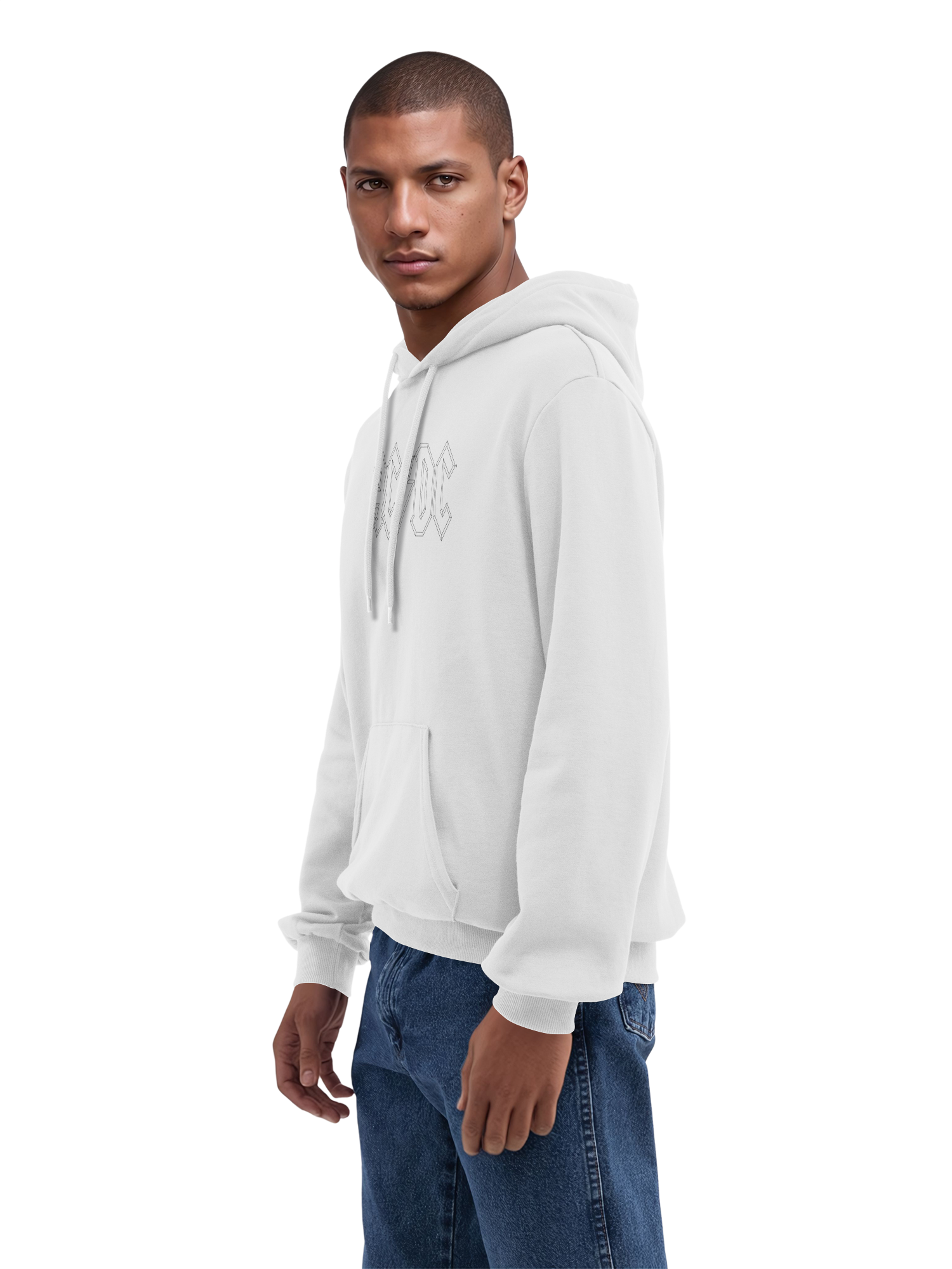 AC / DC Black Outline Logo Organic Hoodie