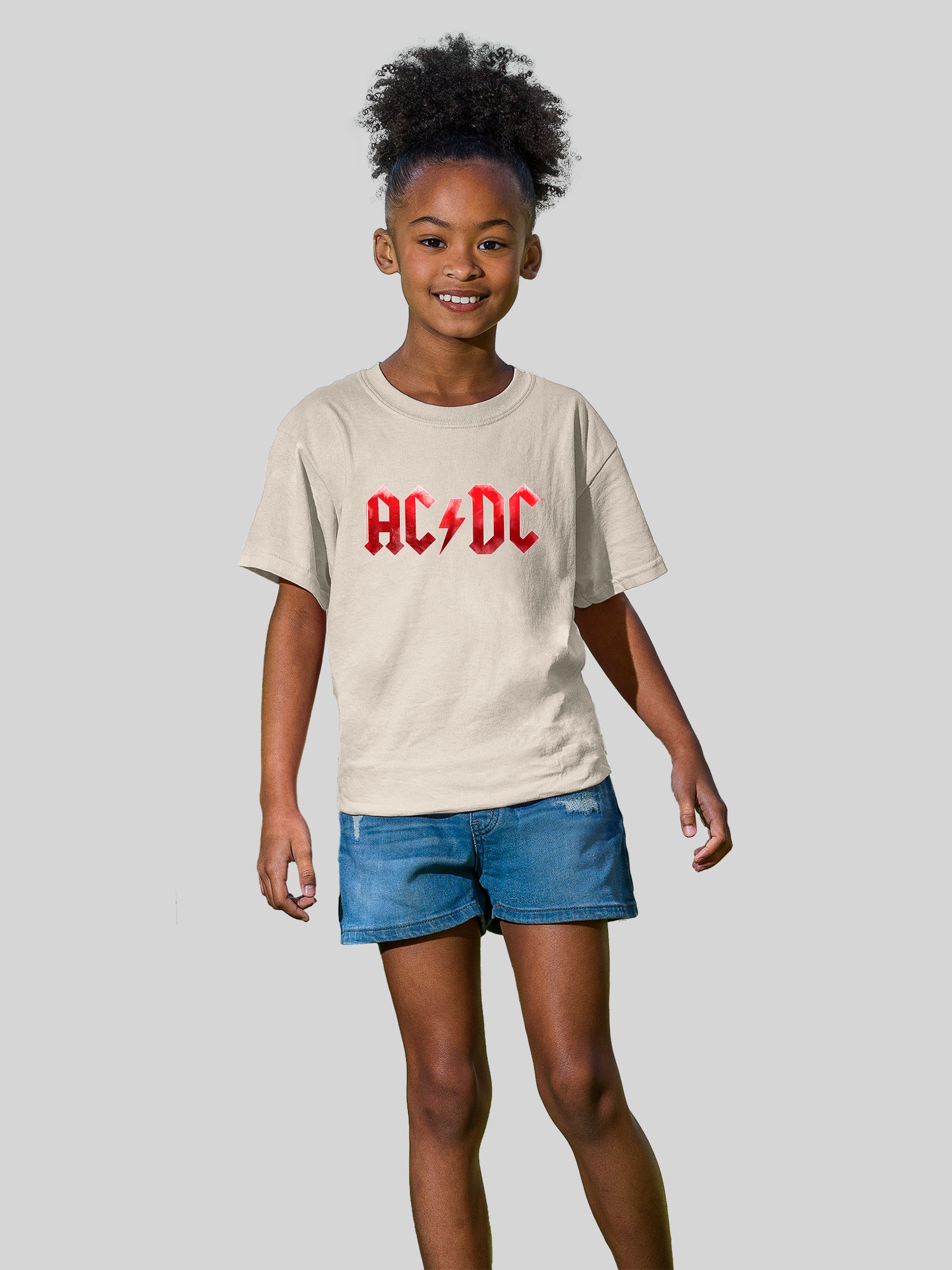 Logotipo de hielo rojo AC/DC con camiseta de amigo juvenil