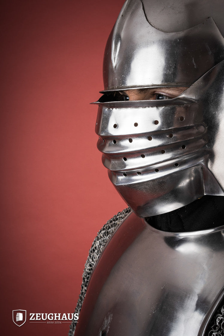 Bellows Face Sallet Helmet 1,6mm Polished