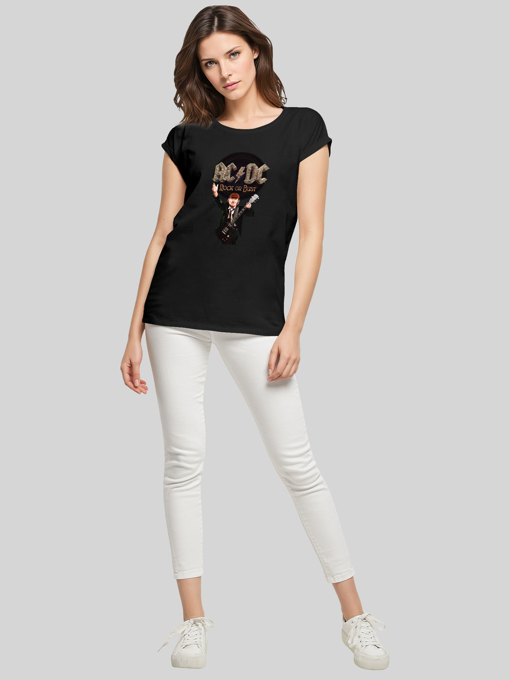 ACDC Rock Or Bust Angus Young Damen T-Shirt