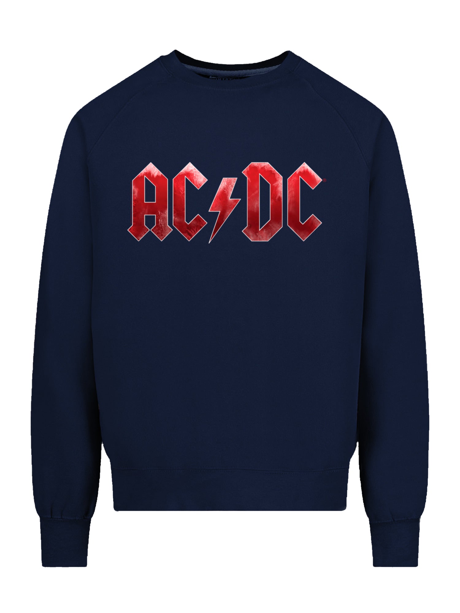 Logotipo de hielo rojo AC/DC con tripulación de raglán vintage