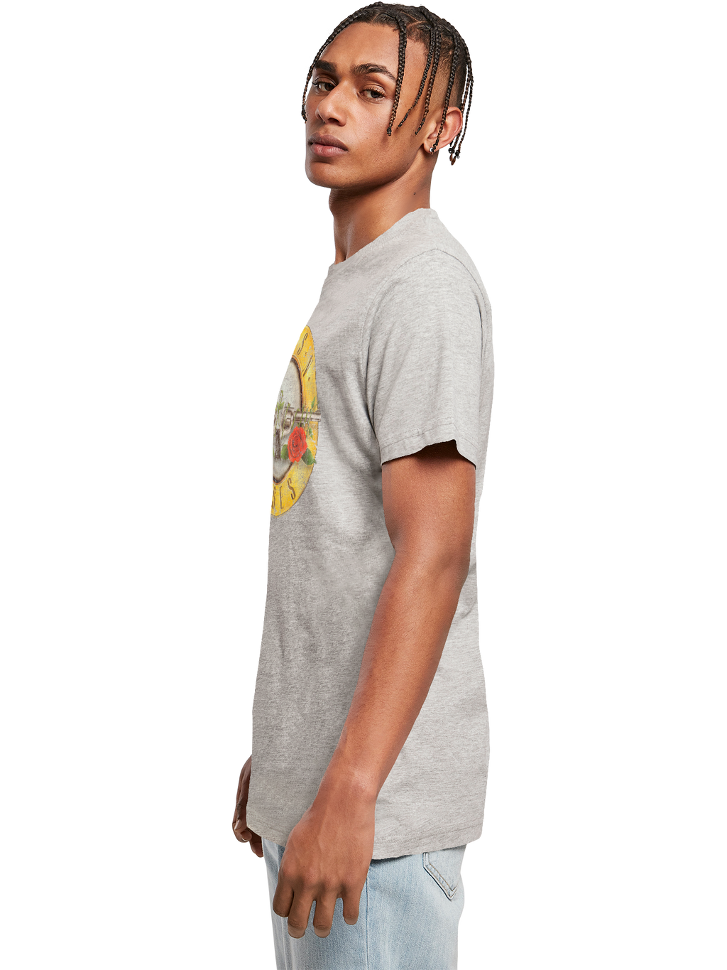 Camiseta redonda de la camiseta del logotipo de la bala de las pistolas 'n' rosas