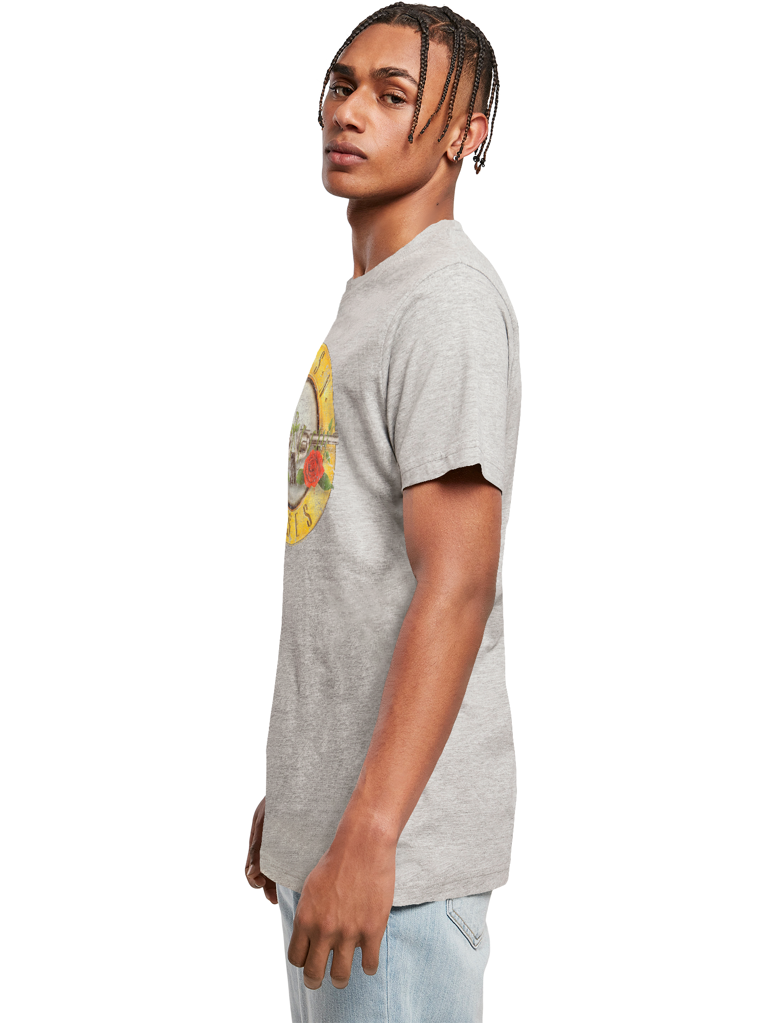 Camiseta redonda de la camiseta del logotipo de la bala de las pistolas 'n' rosas