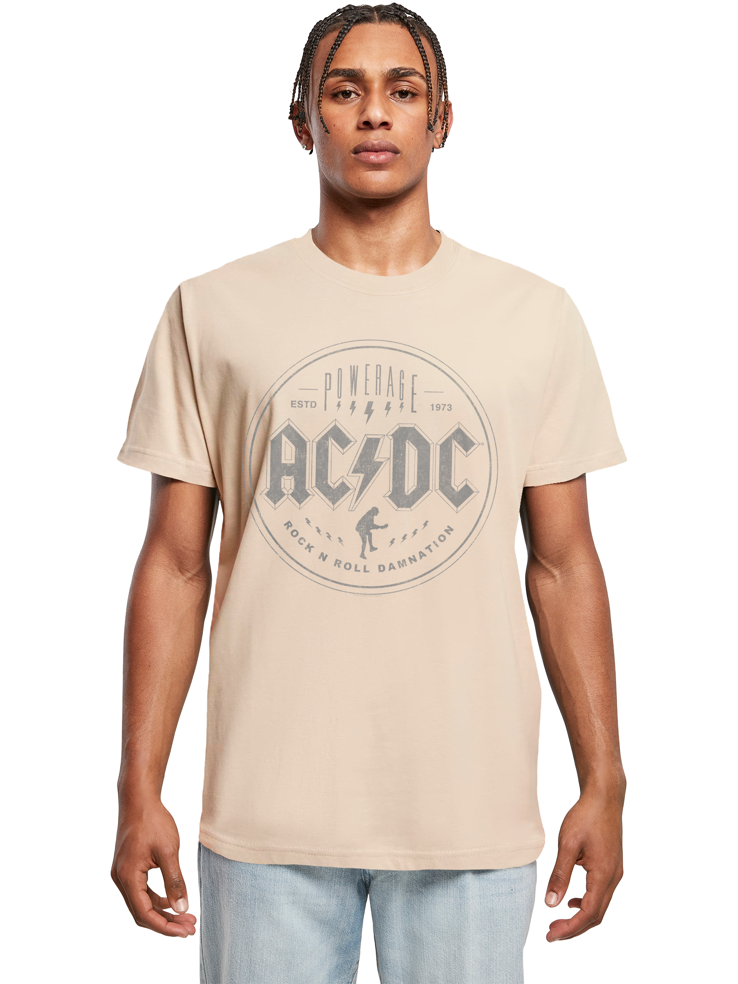 ACDC Rock n Roll Damnation con camiseta redonda de cuello