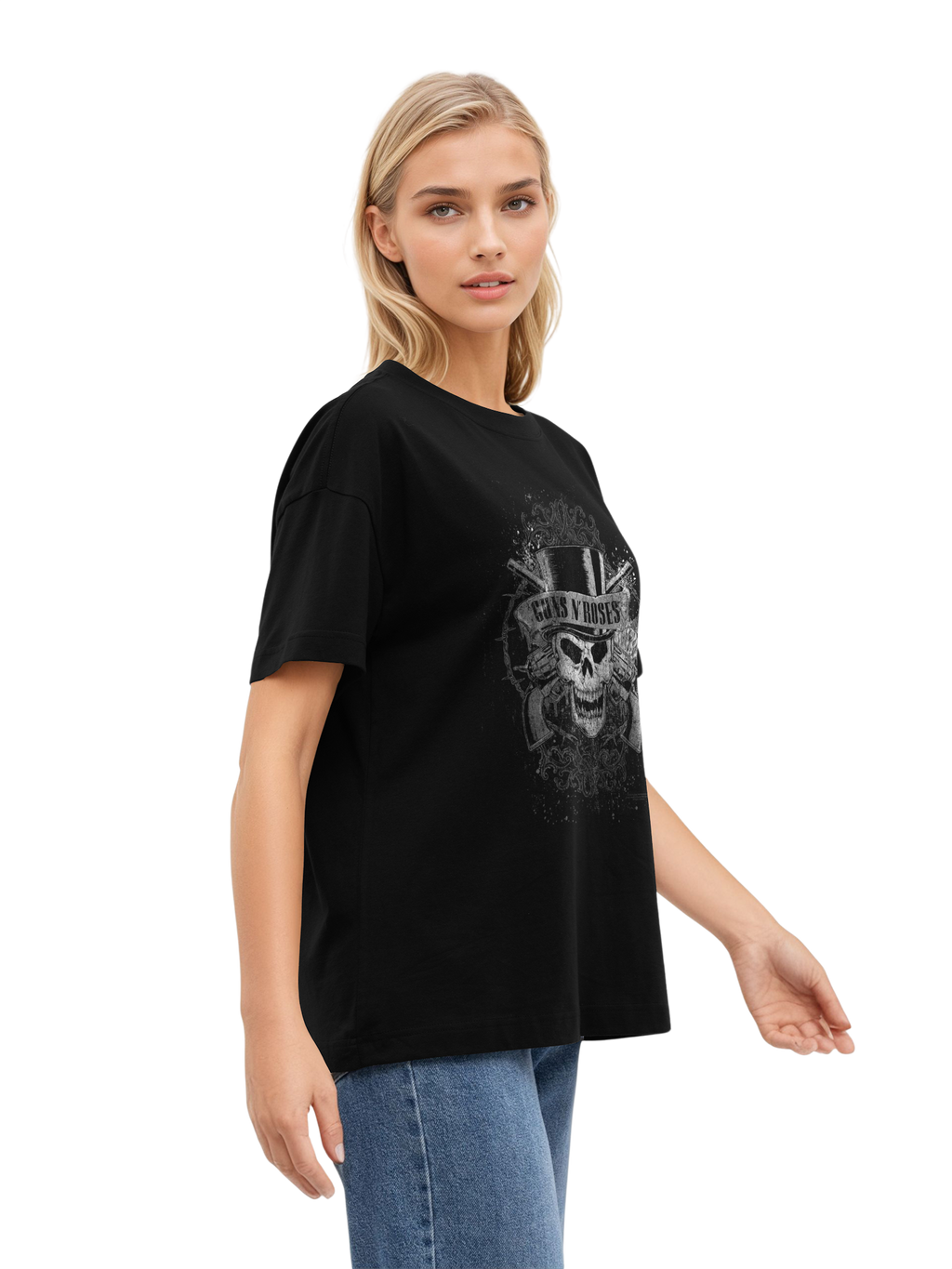 Guns 'N' Roses Faded Skull | Womens Oversized Tee