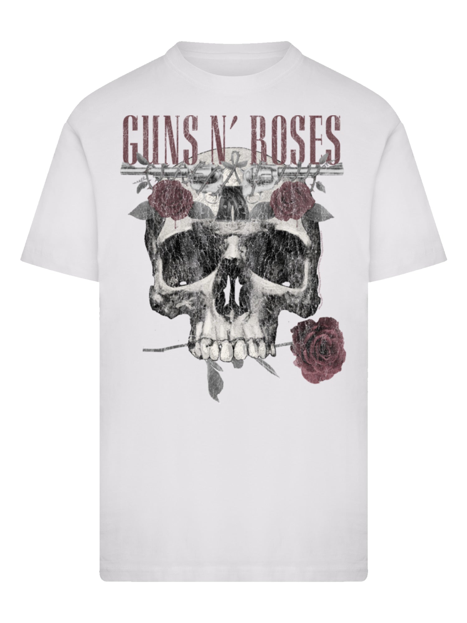 Guns N' Roses Roses Skull with T-Shirt Round Neck
